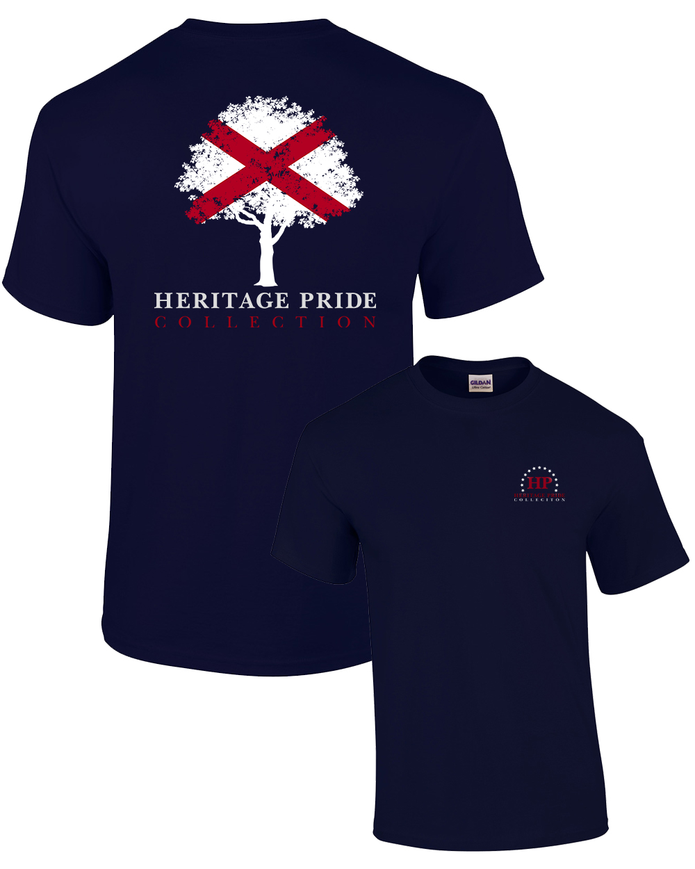 Heritage Pride Alabama Tree Patriotic Adult Tee Shirt Black - Bild 21 von 34