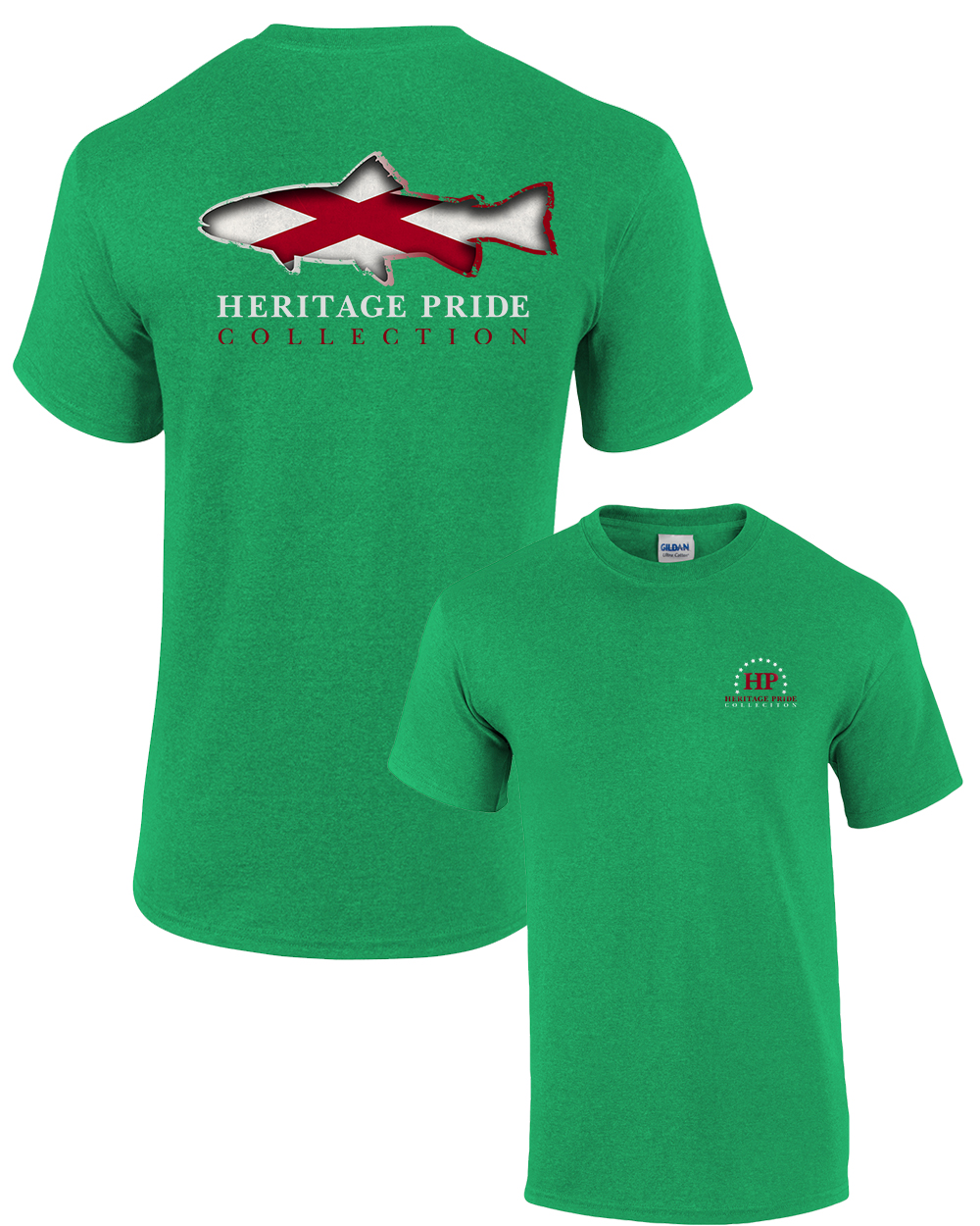 Heritage Pride Alabama Trout Patriotic Adult Tee Shirt Black - Imagen 21 de 34
