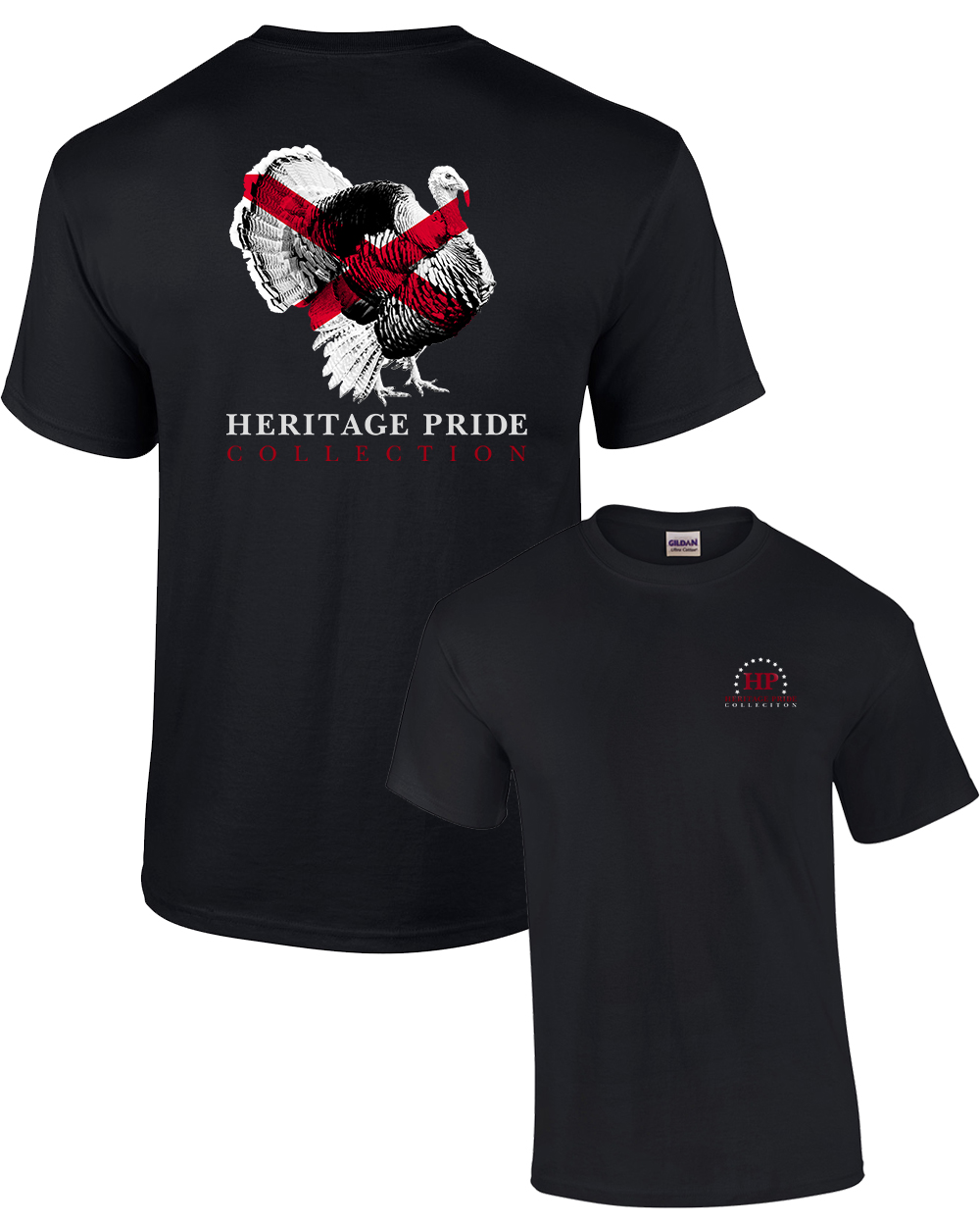 Heritage Pride Alabama Turkey Patriotic Adult Tee Shirt Black - Picture 7 of 34