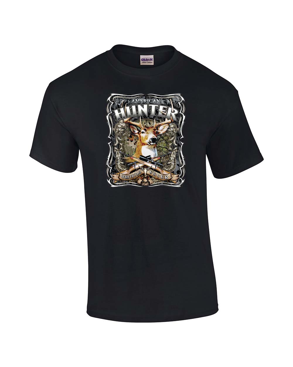 Hunting T-shirt American Hunter Whitetail Fever Deer Buck Wildlife Venison Hunt - Picture 7 of 46