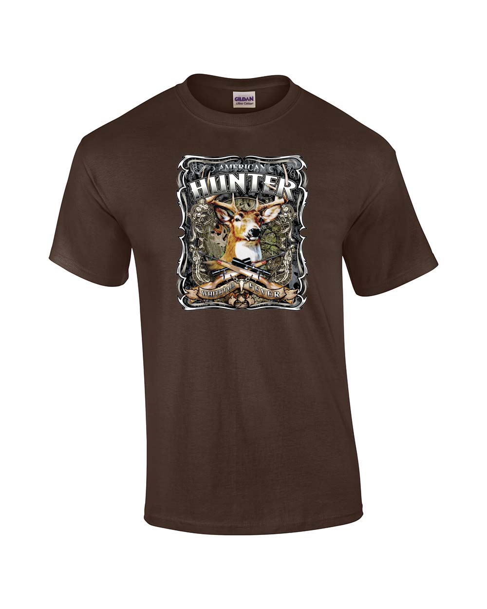 Hunting T-shirt American Hunter Whitetail Fever Deer Buck Wildlife Venison Hunt - Picture 11 of 46