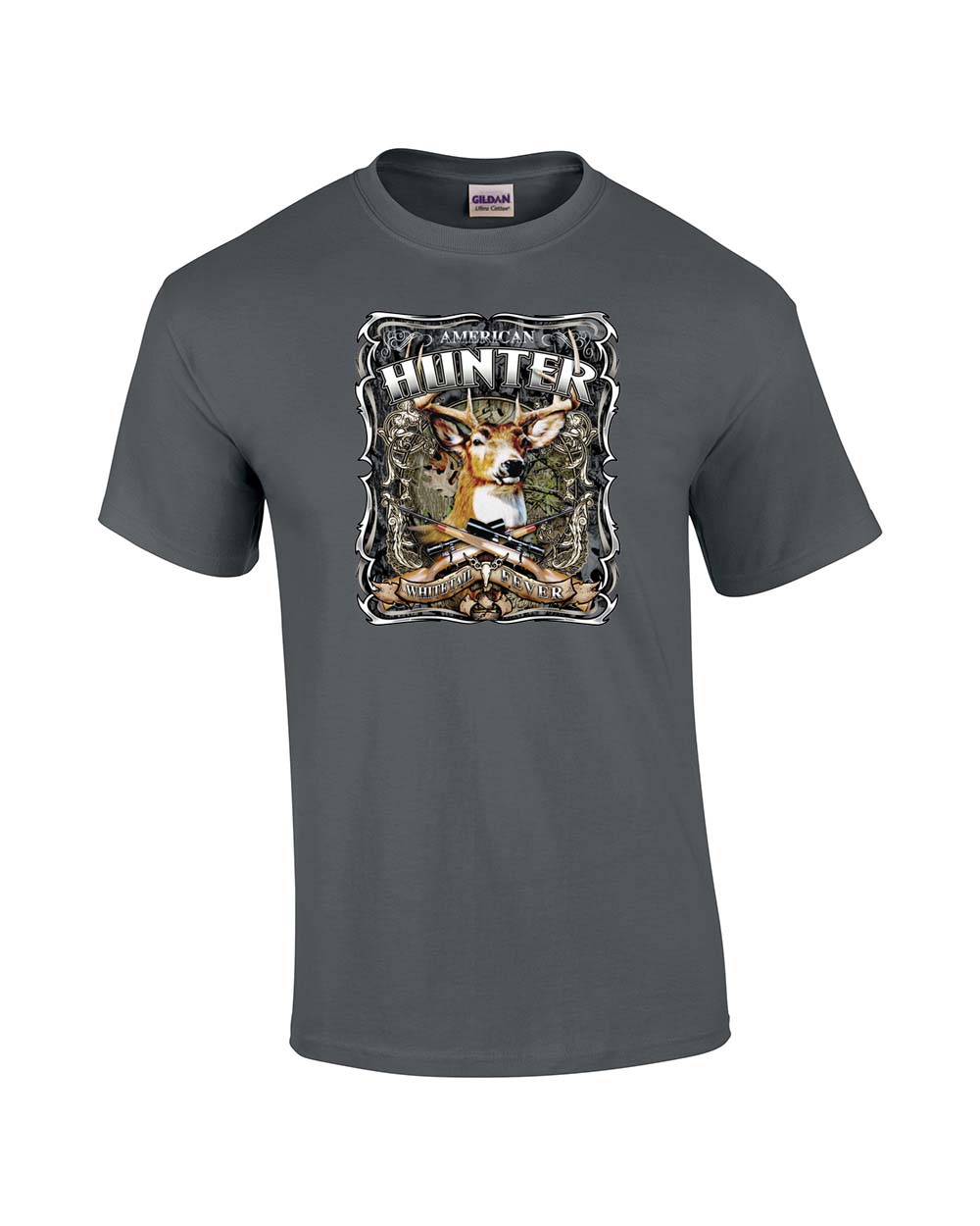 Hunting T-shirt American Hunter Whitetail Fever Deer Buck Wildlife Venison Hunt - Picture 15 of 46