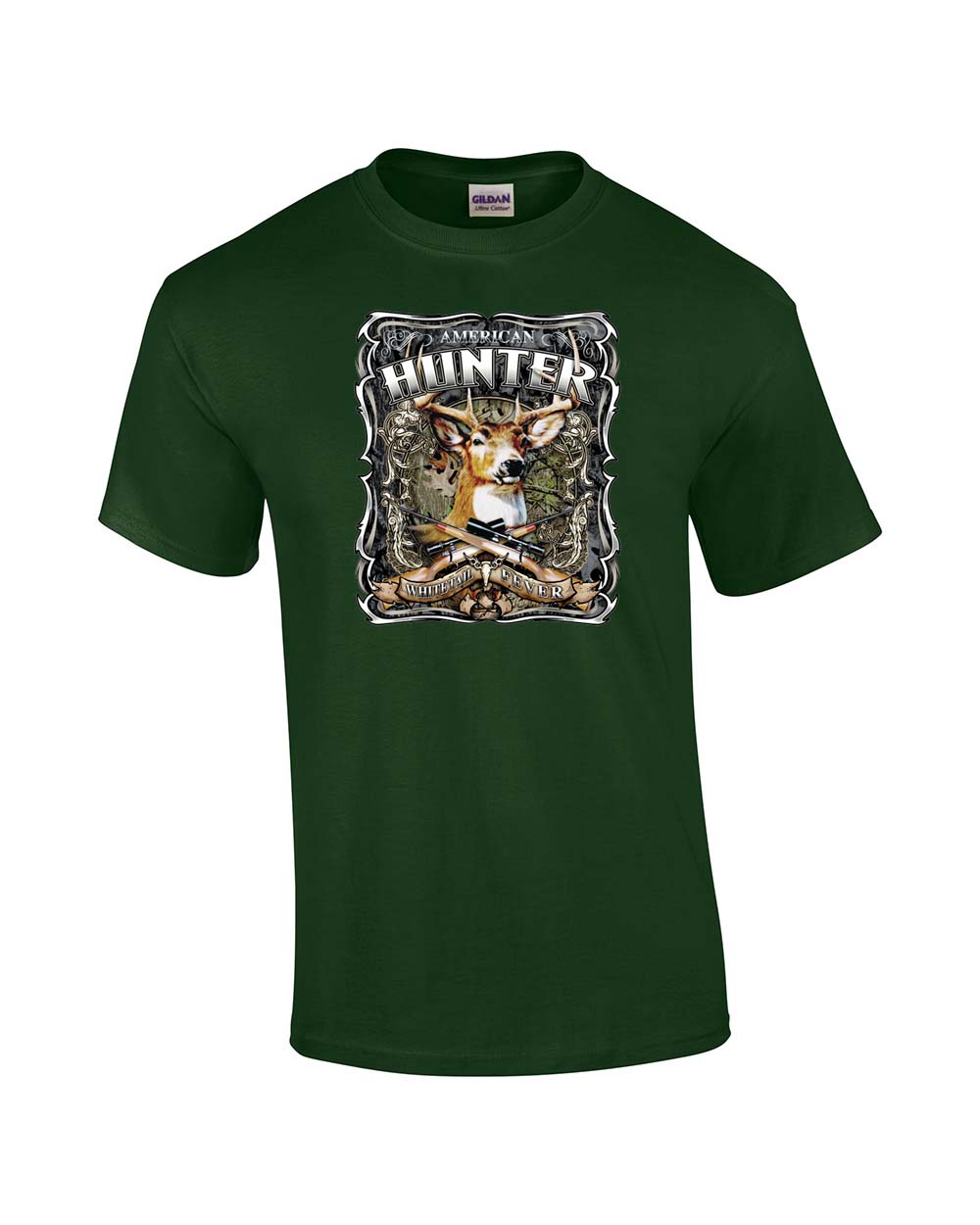 Hunting T-shirt American Hunter Whitetail Fever Deer Buck Wildlife Venison Hunt - Picture 19 of 46