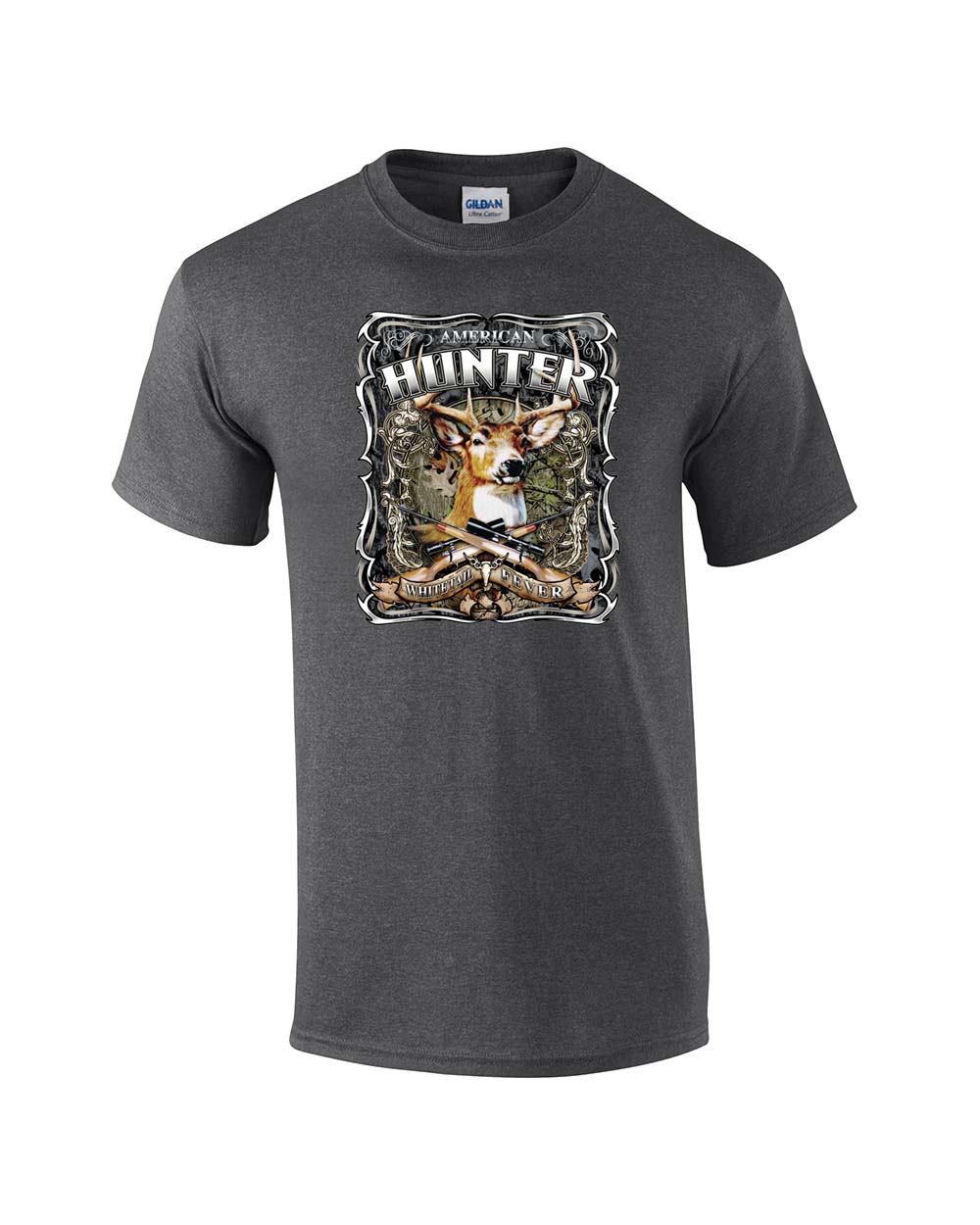 Hunting T-shirt American Hunter Whitetail Fever Deer Buck Wildlife Venison Hunt - Picture 23 of 46