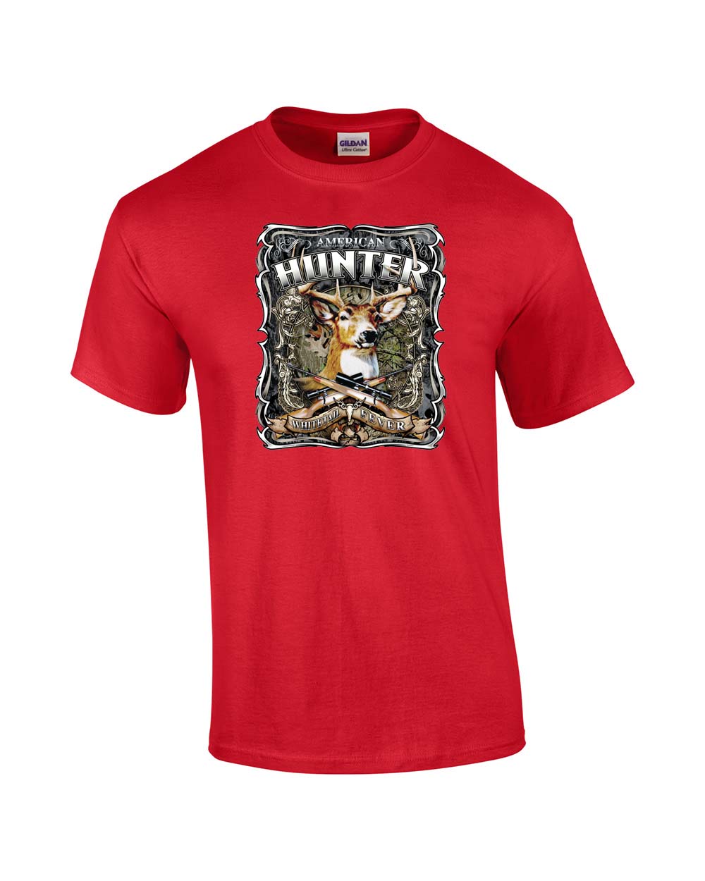 Hunting T-shirt American Hunter Whitetail Fever Deer Buck Wildlife Venison Hunt - Picture 39 of 46