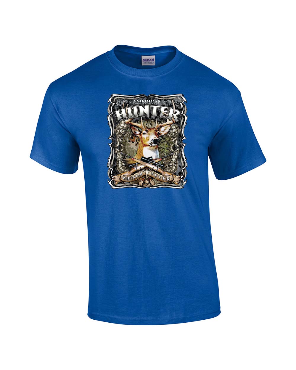 Hunting T-shirt American Hunter Whitetail Fever Deer Buck Wildlife Venison Hunt - Picture 43 of 46