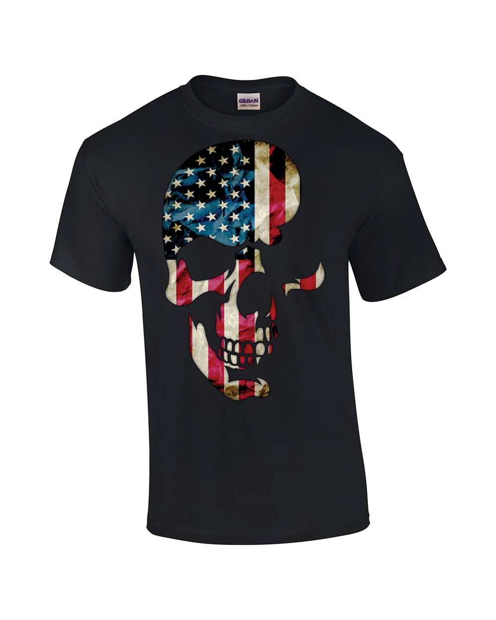 American Flag Skull Americana Skeleton Head Patriotic Patriot Cool Red White - Picture 8 of 19