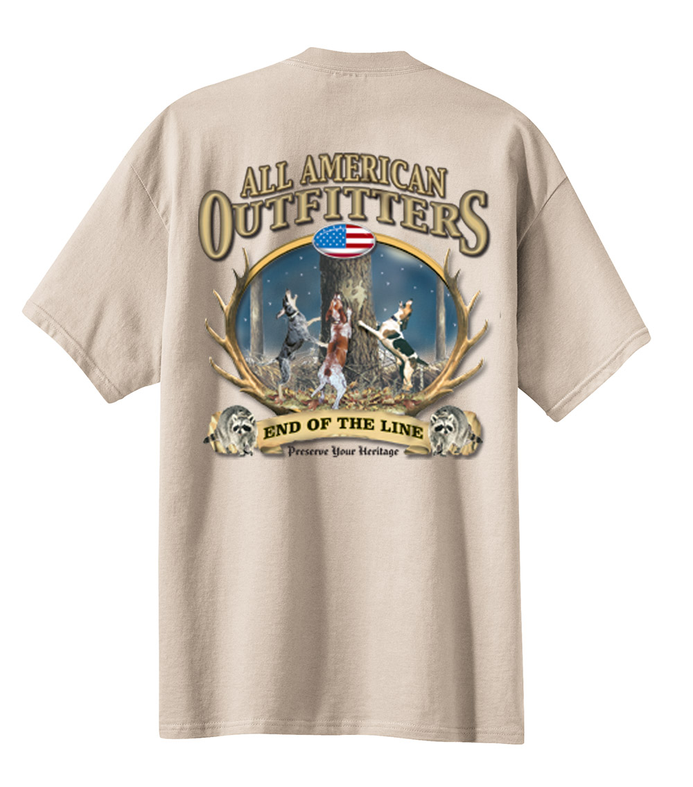 End of the Line Coon Hunting T-shirt Coonhound Hound Dog Hunter Southern Rifle - Picture 11 of 18