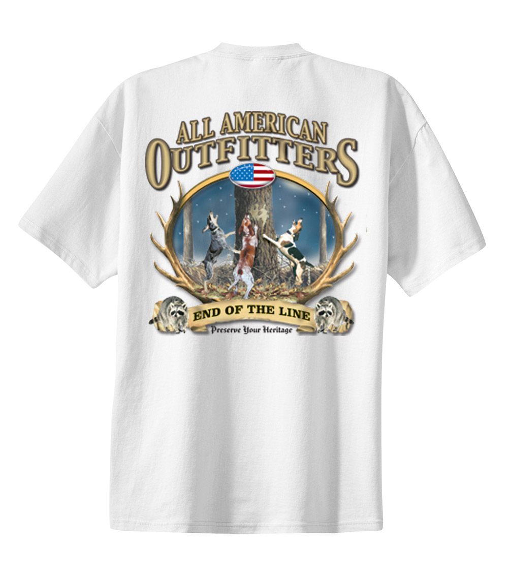 End of the Line Coon Hunting T-shirt Coonhound Hound Dog Hunter Southern Rifle - Picture 15 of 18