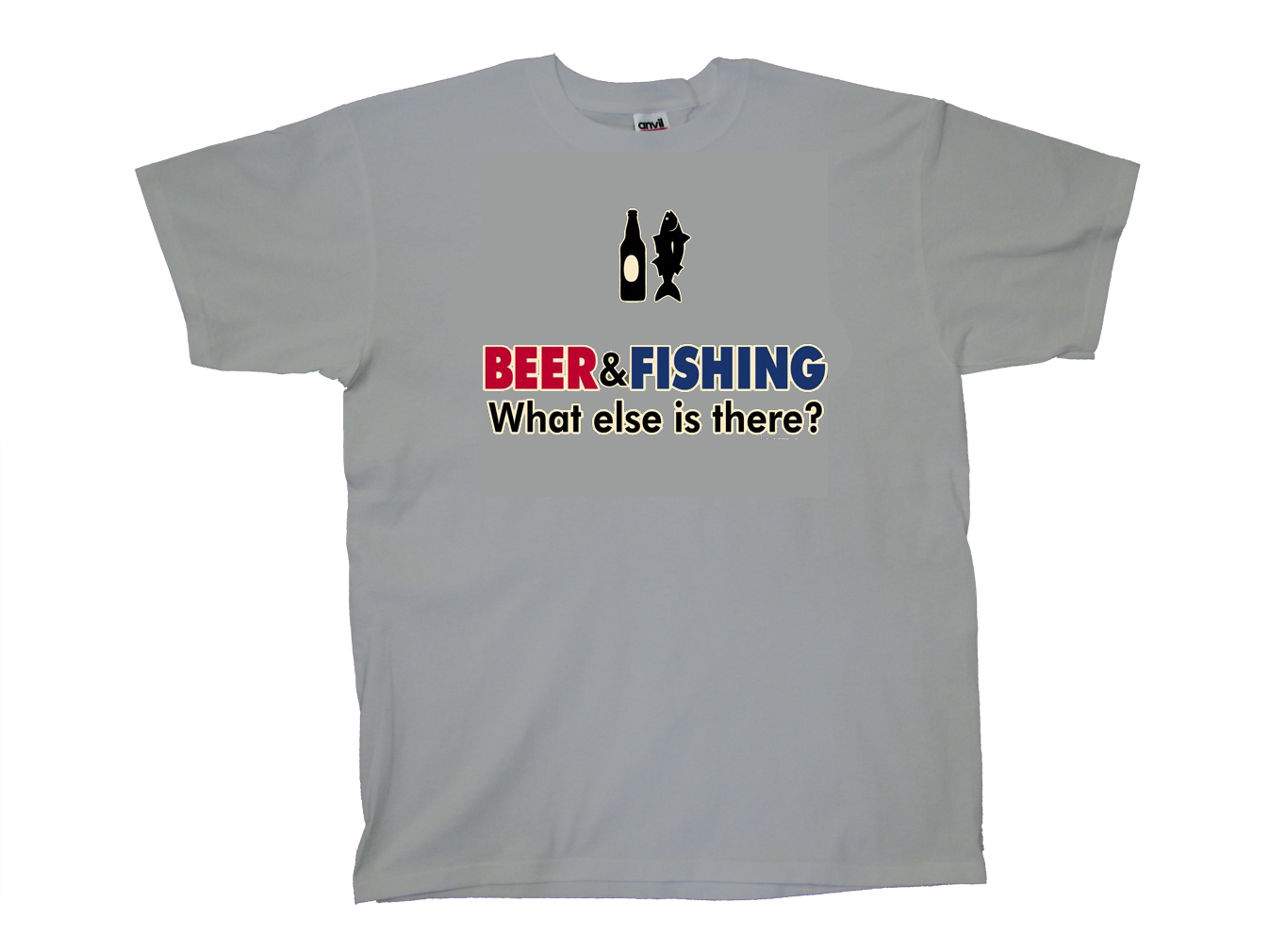 Funny Fishing Tee Shirt Beer & Fishing What Else is There? Black - Bild 15 von 18