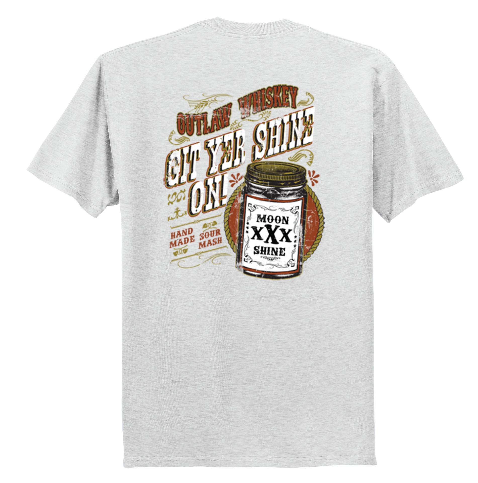 Outlaw Whiskey Get Yer Shine On Tee Shirt Black - Picture 23 of 50