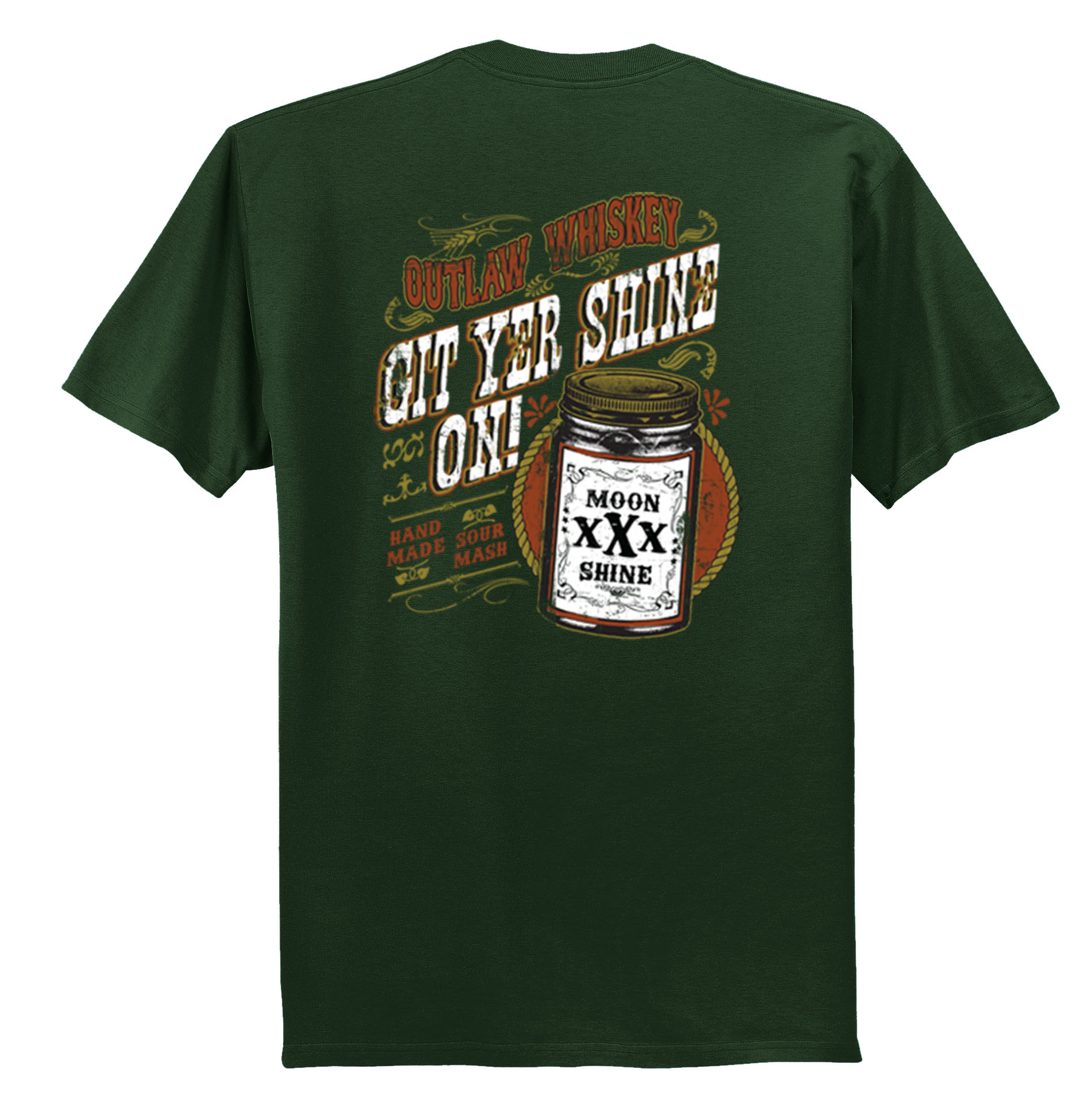 Outlaw Whiskey Get Yer Shine On Tee Shirt Black - Picture 11 of 50
