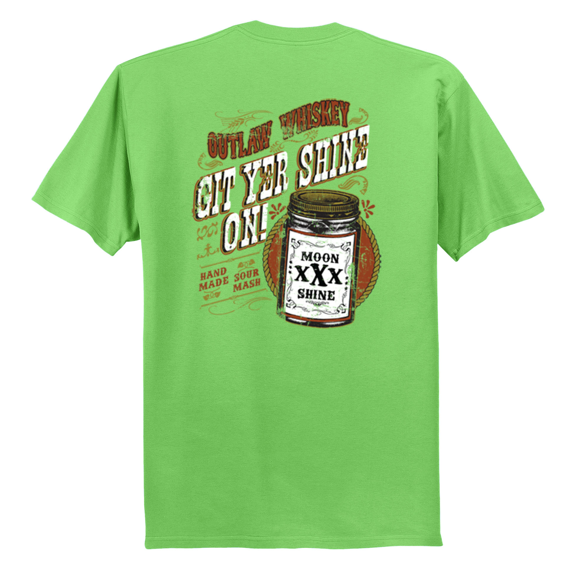Outlaw Whiskey Get Yer Shine On Tee Shirt Black - Picture 15 of 50