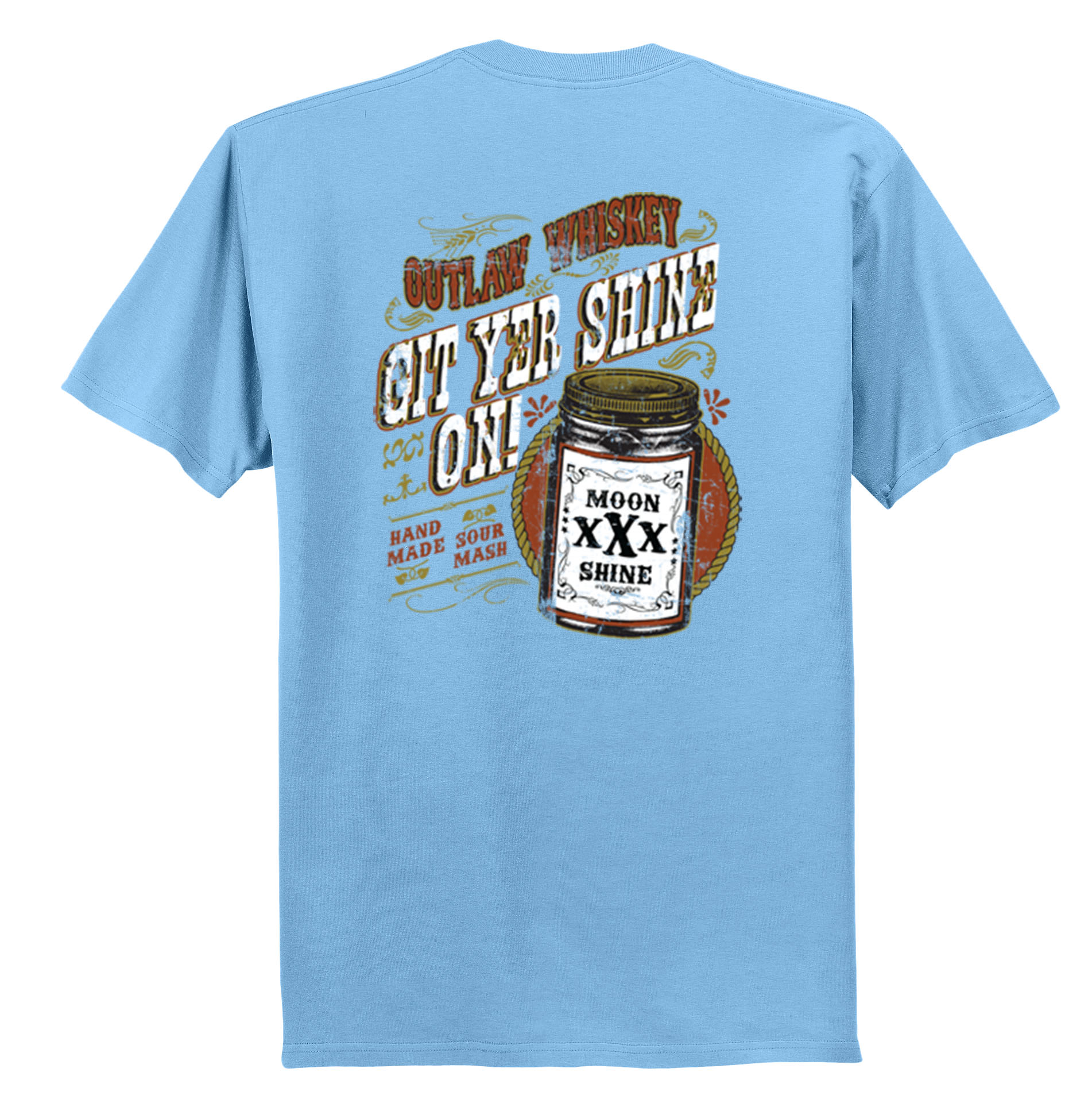 Outlaw Whiskey Get Yer Shine On Tee Shirt Black - Picture 19 of 50