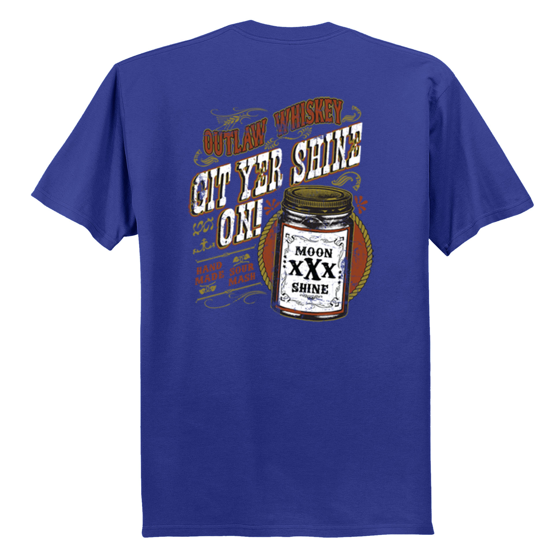 Outlaw Whiskey Get Yer Shine On Tee Shirt Black - Picture 35 of 50