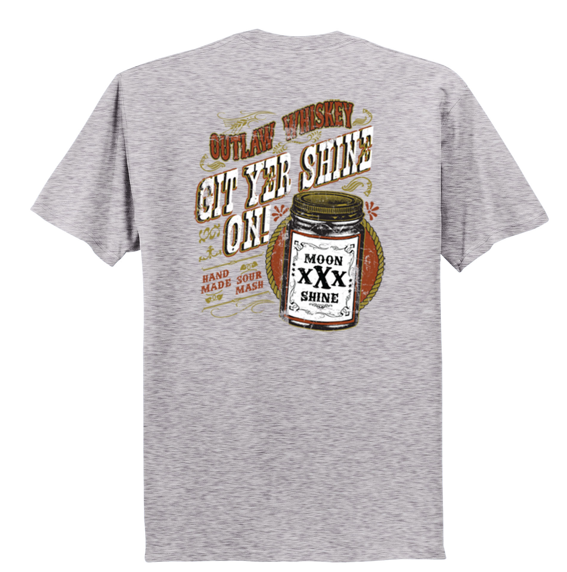 Outlaw Whiskey Get Yer Shine On Tee Shirt Black - Picture 39 of 50