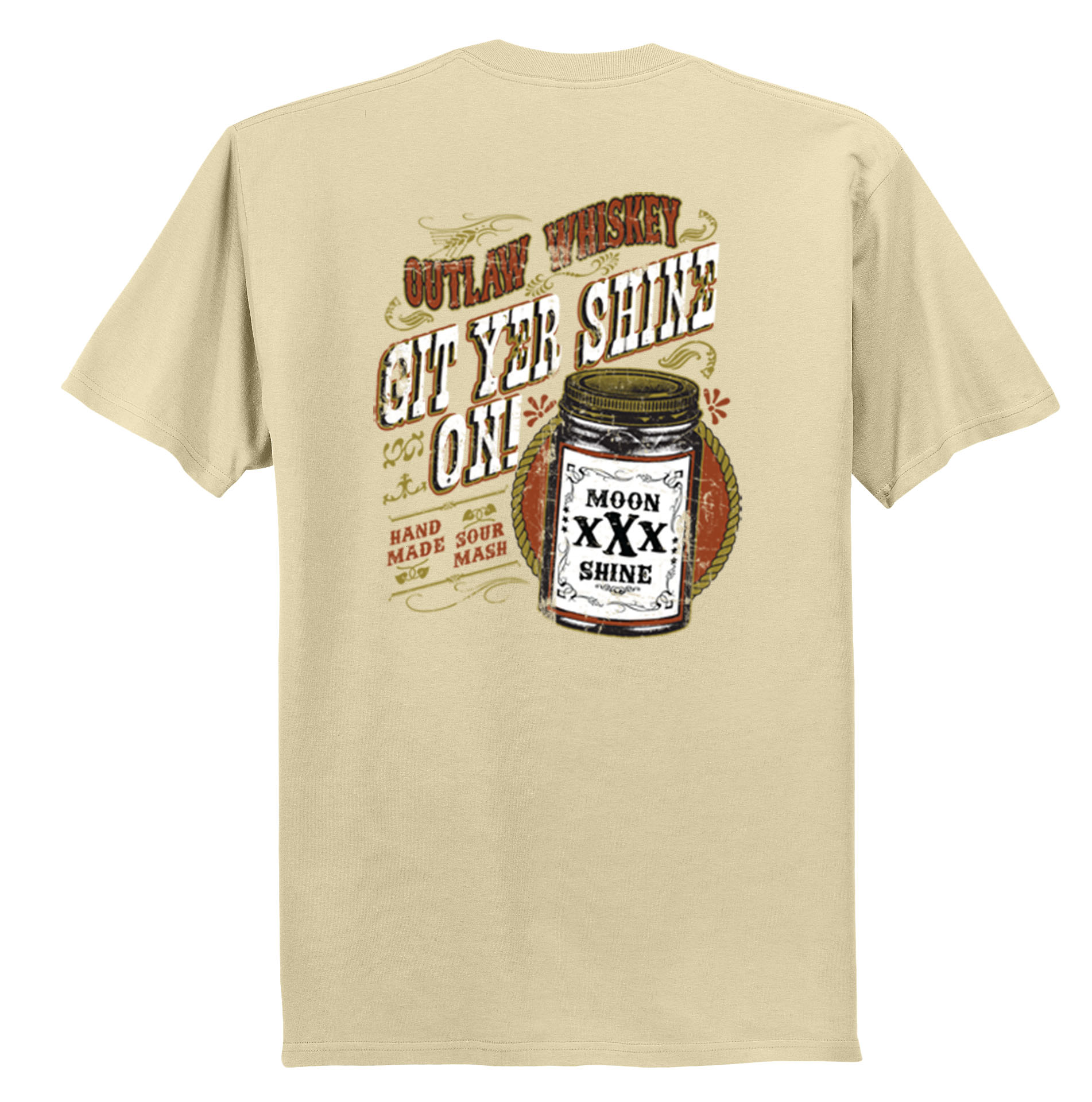 Outlaw Whiskey Get Yer Shine On Tee Shirt Black - Picture 43 of 50