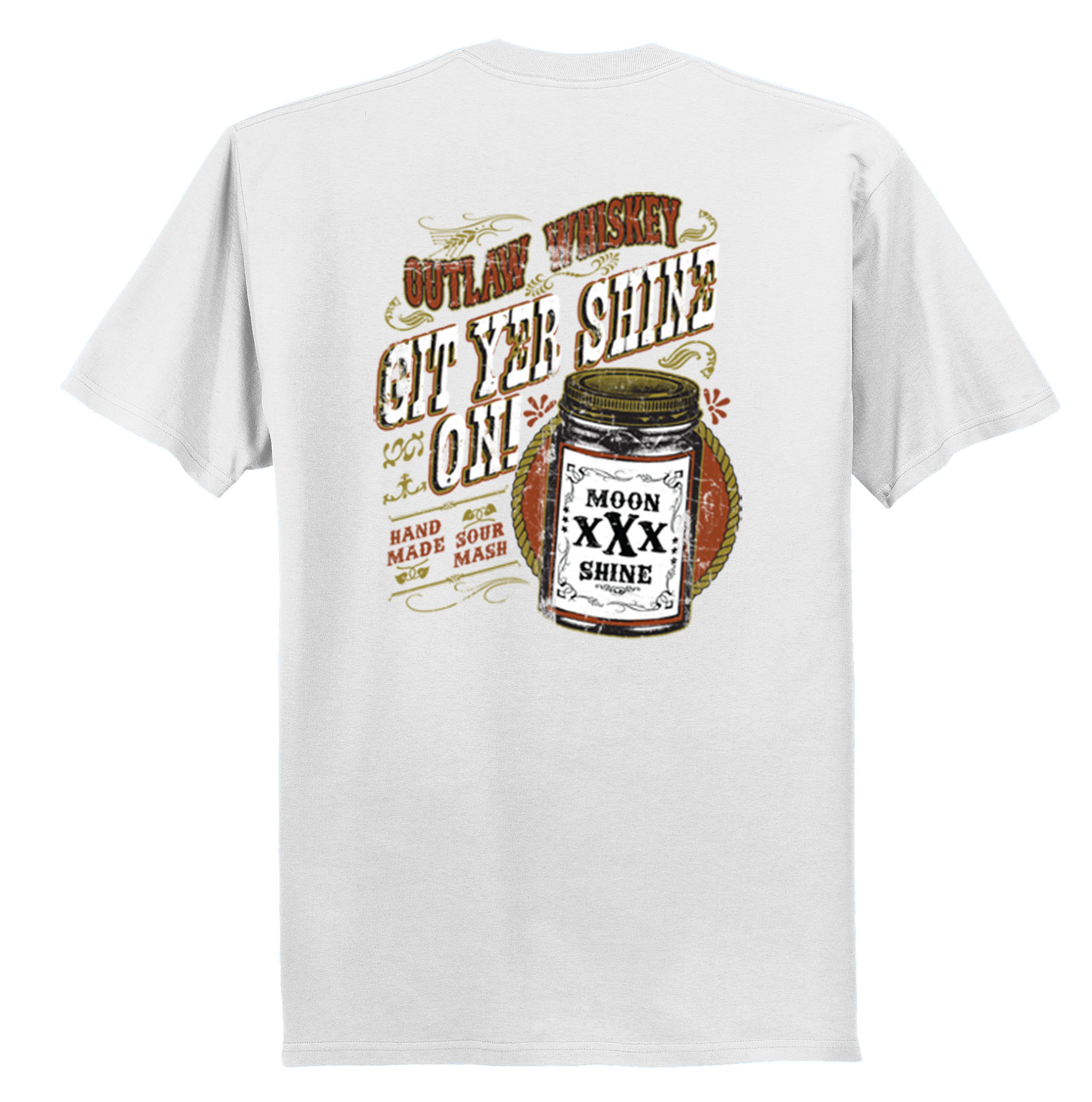 Outlaw Whiskey Get Yer Shine On Tee Shirt Black - Picture 47 of 50