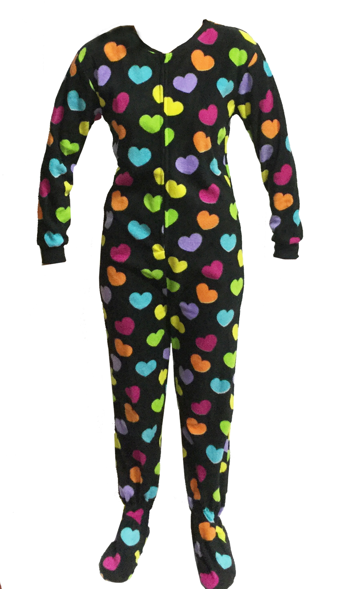 Pajama Fun Prints Youth Footed One Piece Pajamas Color Hearts eBay