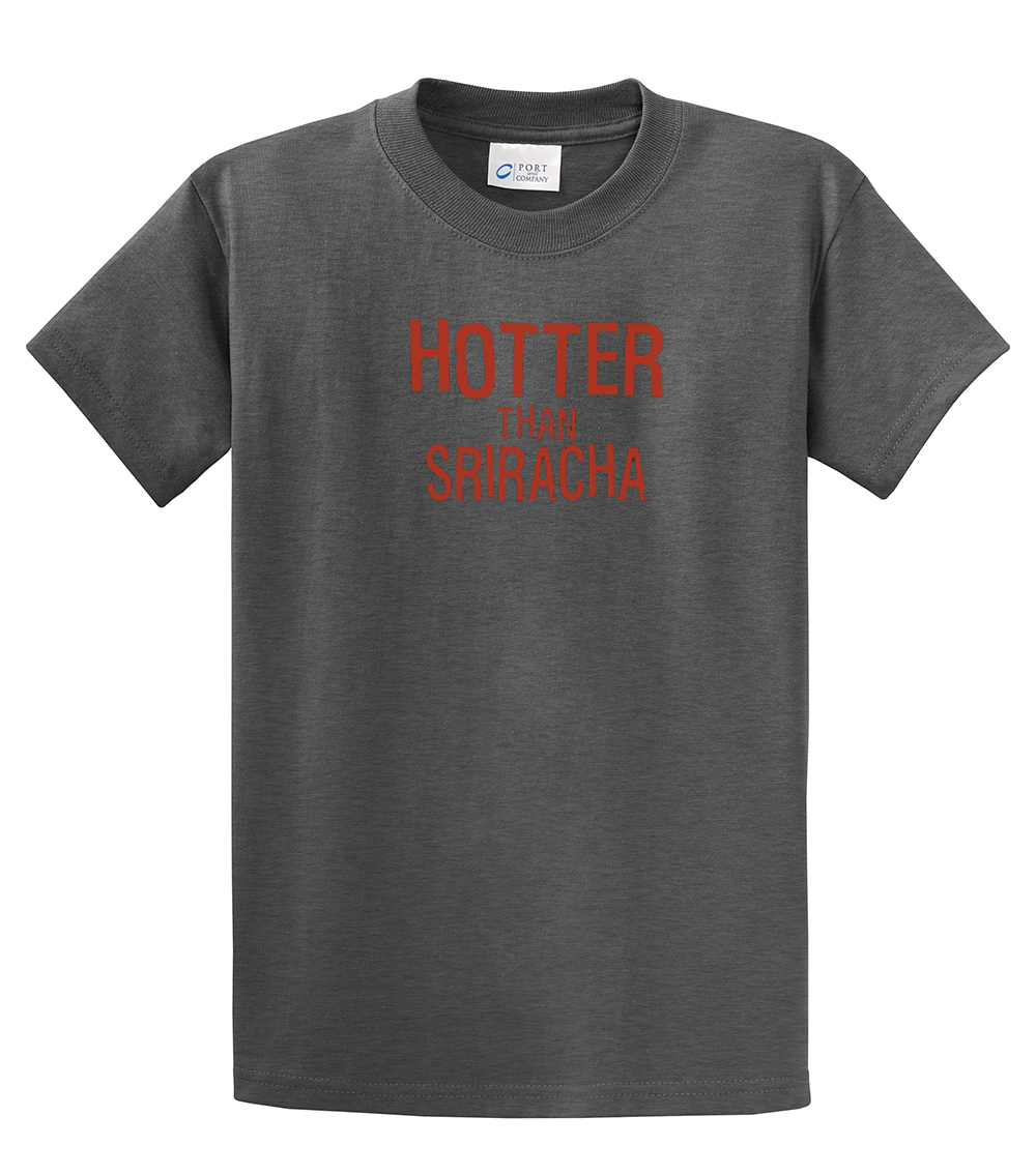 Funny Tee Shirt Hotter Than Sriracha Black - Bild 11 von 18