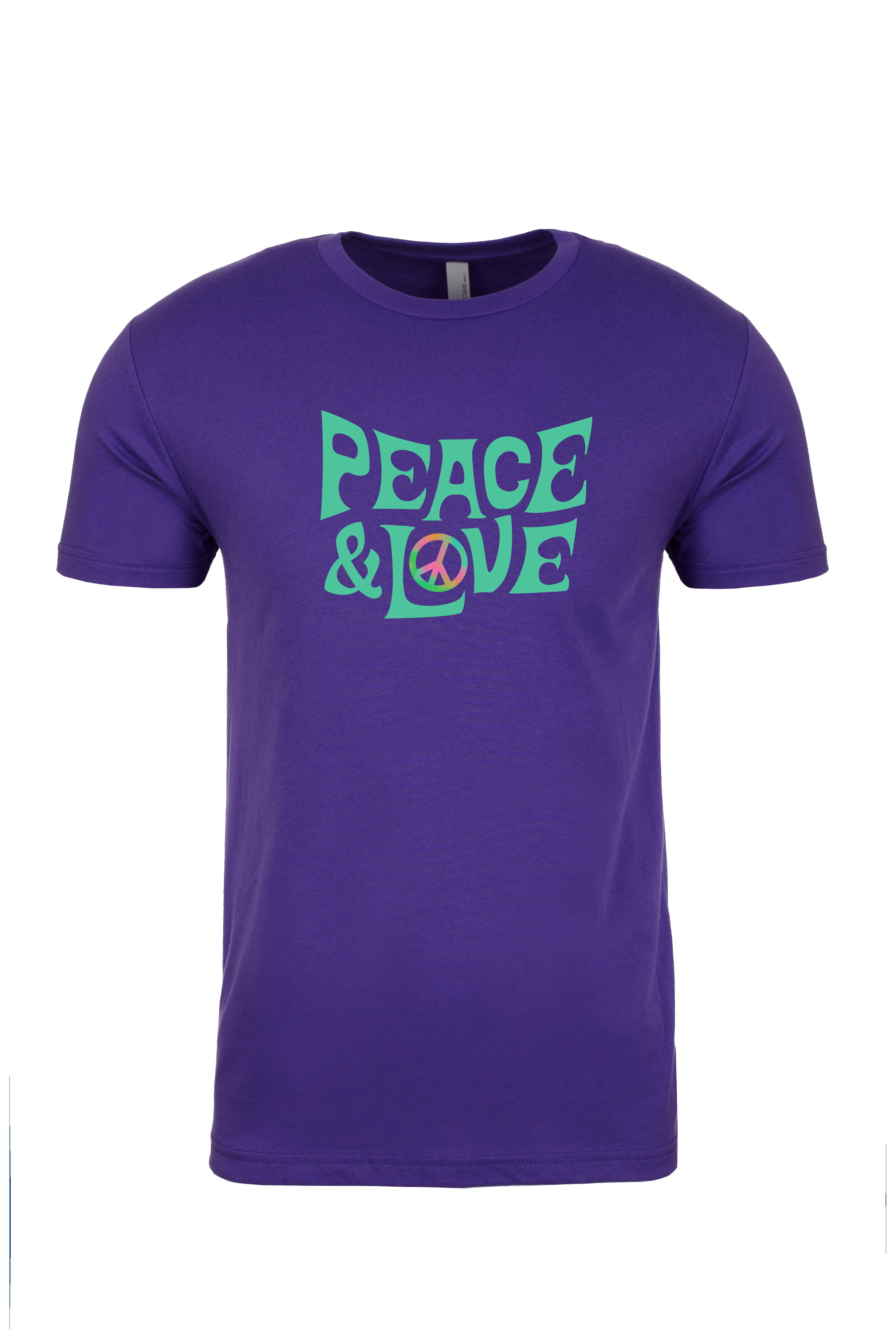 Peace and Love Adult Unisex Short Sleeve Tee Shirt Cream - Bild 10 von 17