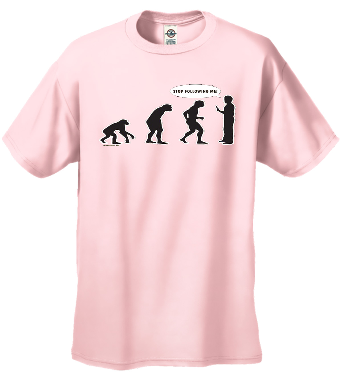 Evolution Tee Shirt Stop Following Me Caveman Black - Picture 42 of 80