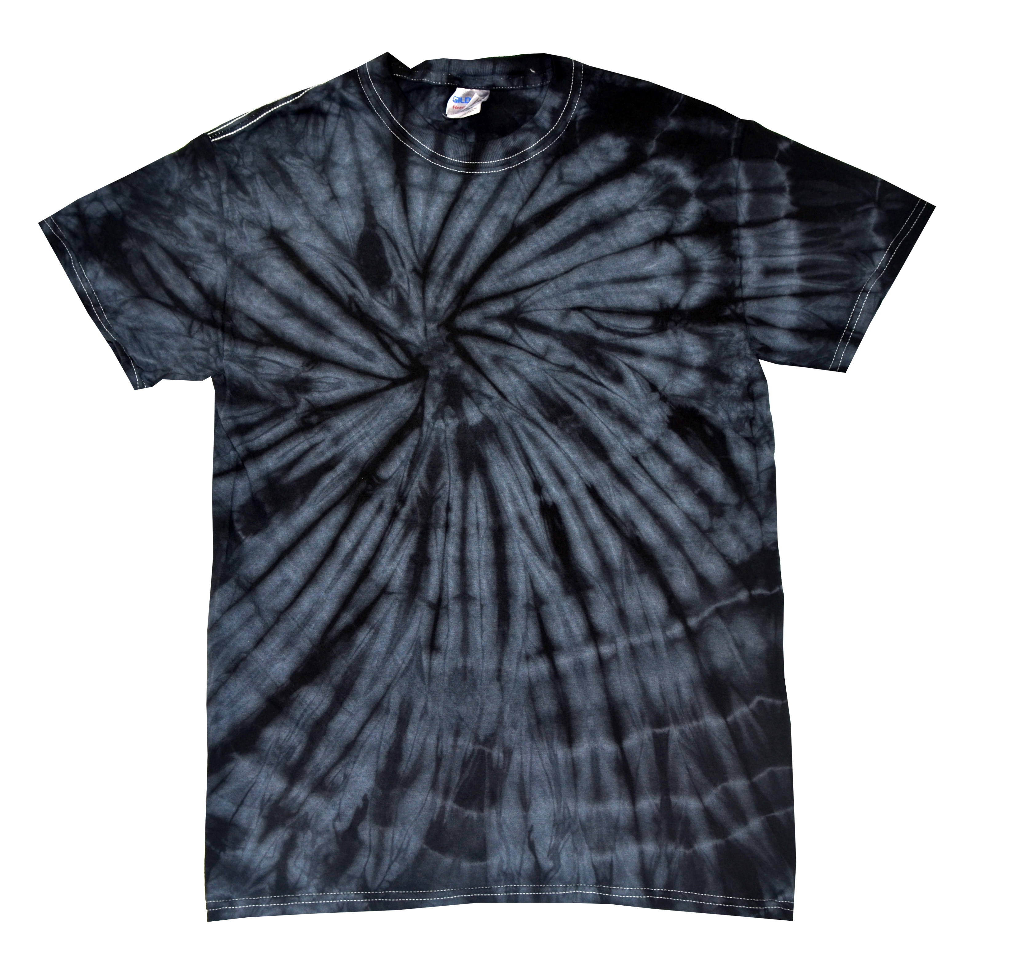 Tie Dyes Men's Tie Dyed Performance Tee Shirt H1000 Spider Black - Picture 7 of 24