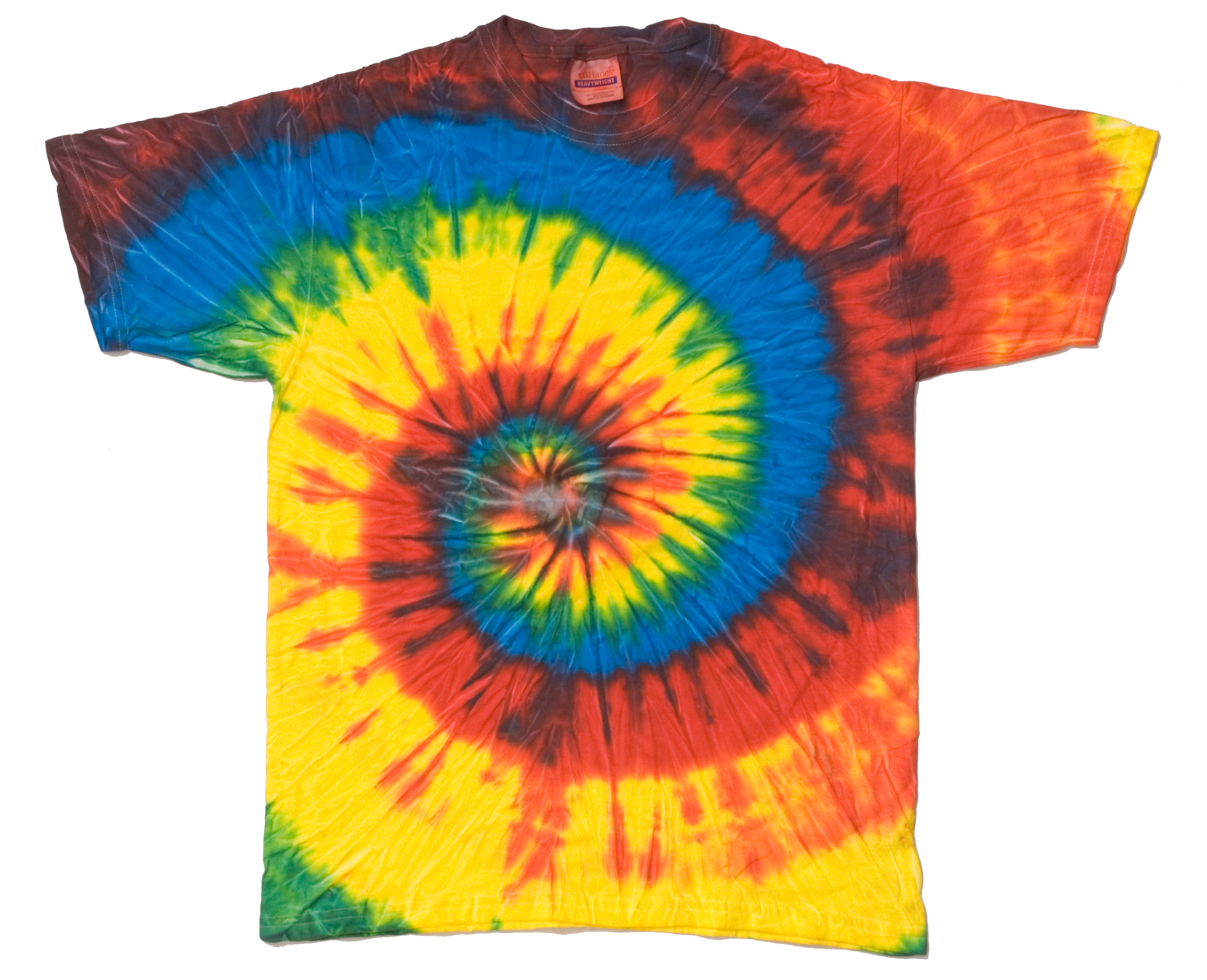 Camiseta Tie Dyes Para Hombre Teñida con Corbata Rendimiento H1000 Espiral Azul Rojo - Imagen 21 de 25