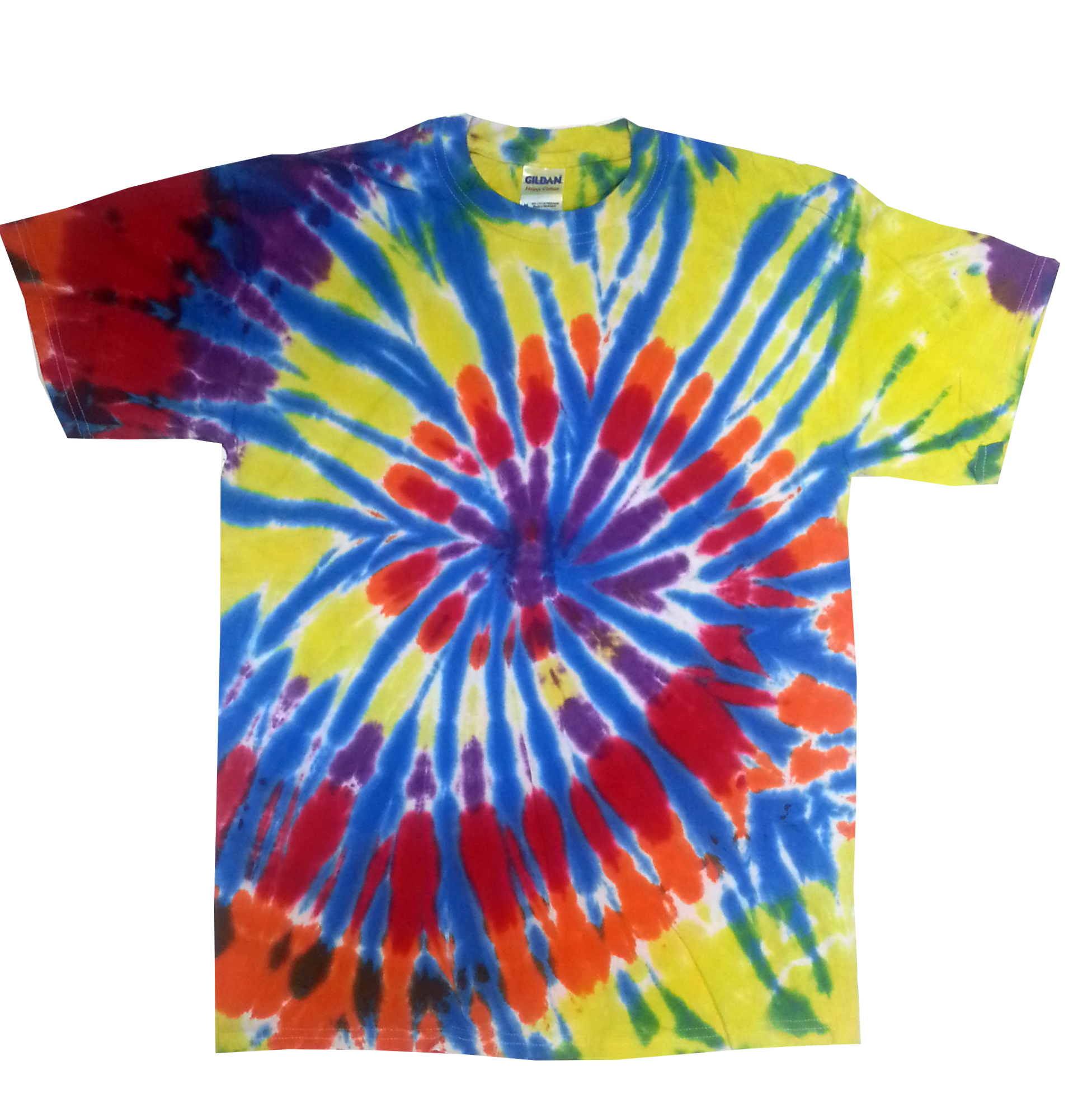 Camiseta Tie Dyes Para Hombre Teñida con Corbata Rendimiento H1000 Espiral Azul Rojo - Imagen 8 de 25