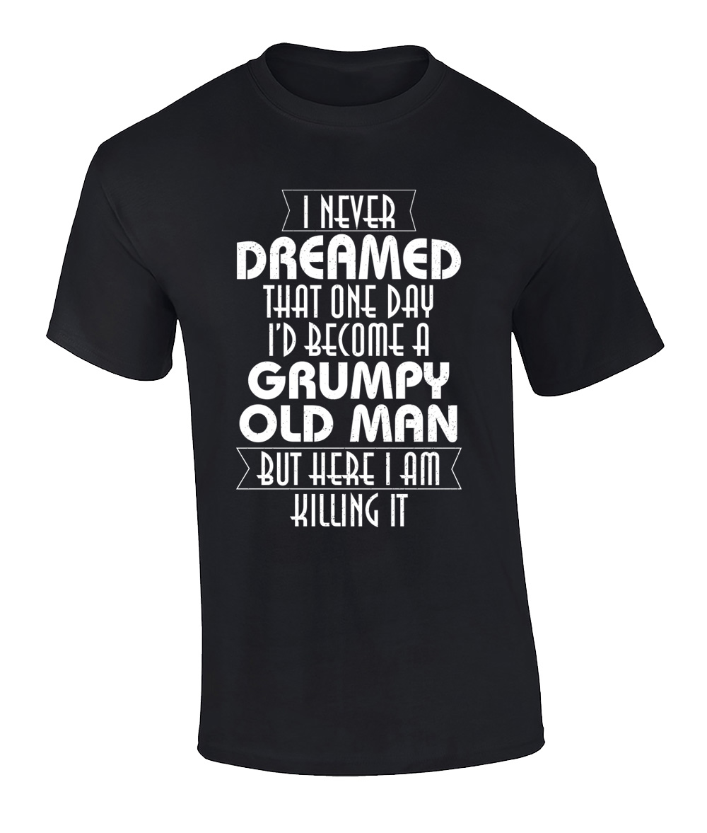 Funny Grumpy Old Man Graphic Short Sleeve Tee Shirt Black - Bild 7 von 18