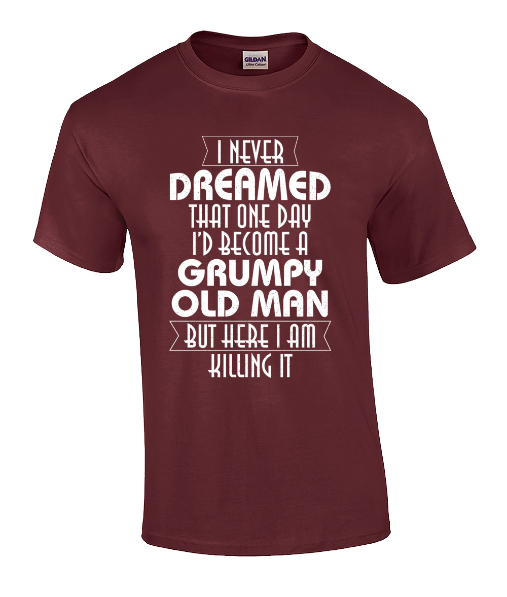 Funny Grumpy Old Man Graphic Short Sleeve Tee Shirt Black - Bild 15 von 18