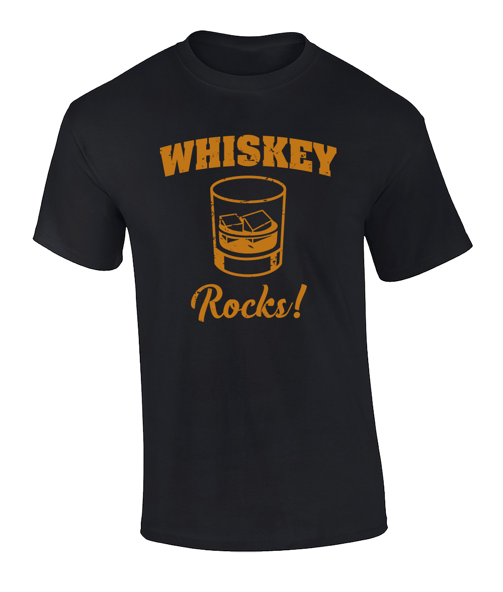 Funny Beer Pun Whiskey Rocks Graphic Tee Shirt Black - Picture 7 of 42
