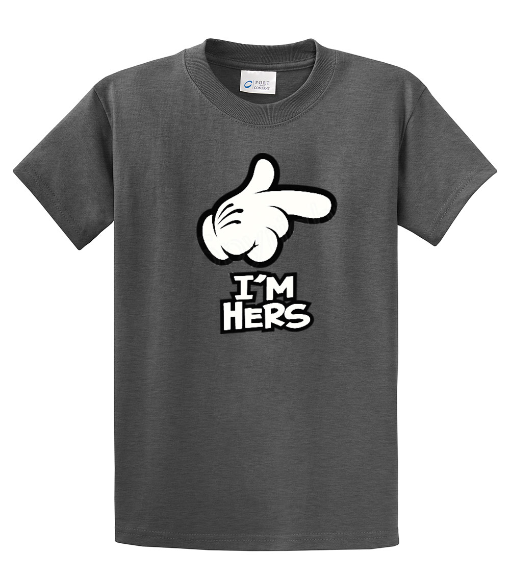 Cartoon Hand I'm Hers Men's Tee Shirt Funny Hand Pointing I'm Hers Black - Bild 41 von 117