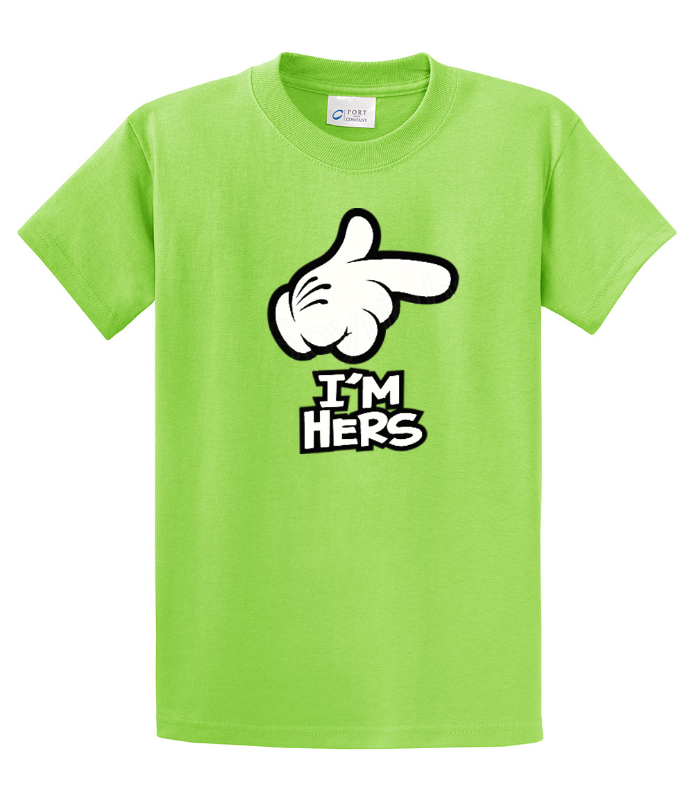 Cartoon Hand I'm Hers Men's Tee Shirt Funny Hand Pointing I'm Hers Black - Bild 61 von 117