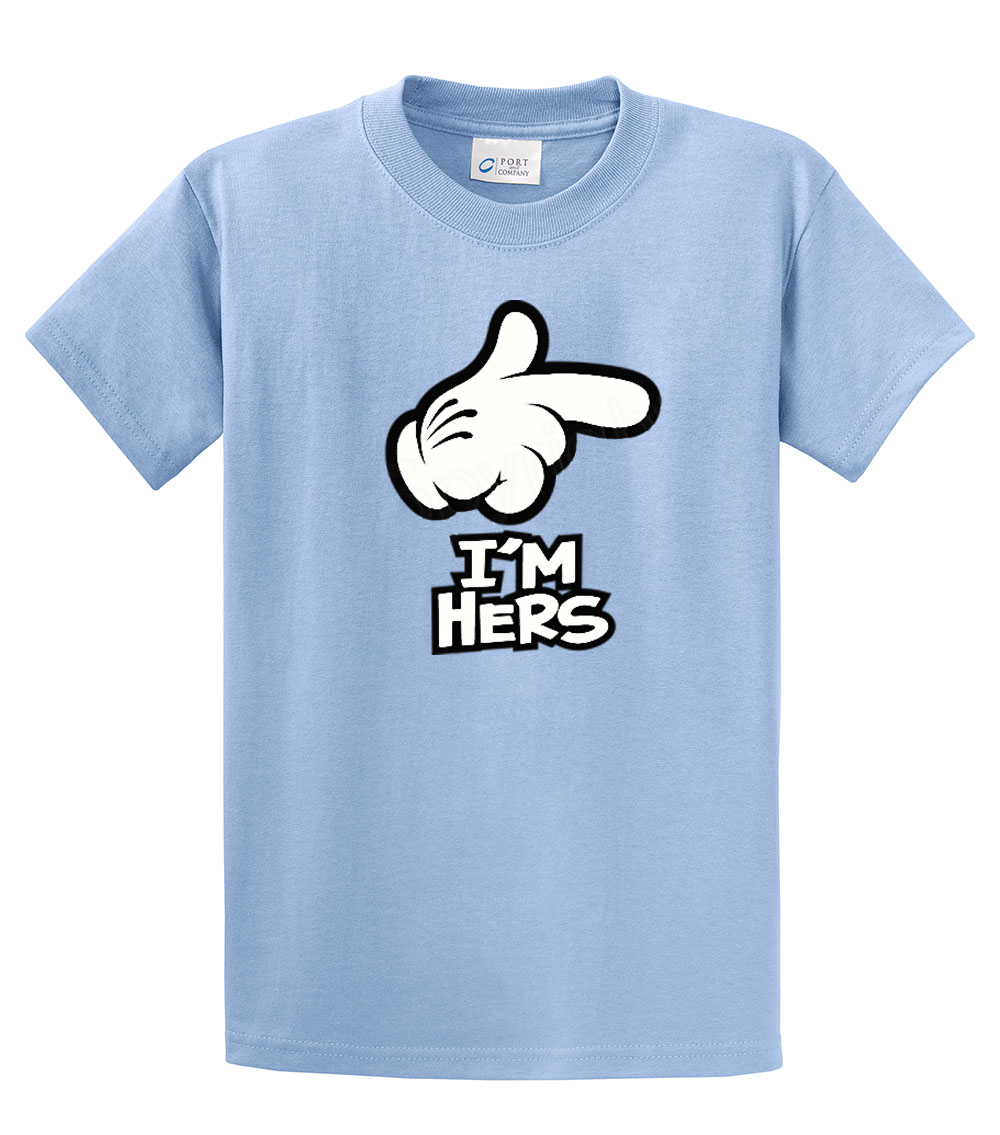 Cartoon Hand I'm Hers Men's Tee Shirt Funny Hand Pointing I'm Hers Black - Bild 49 von 117