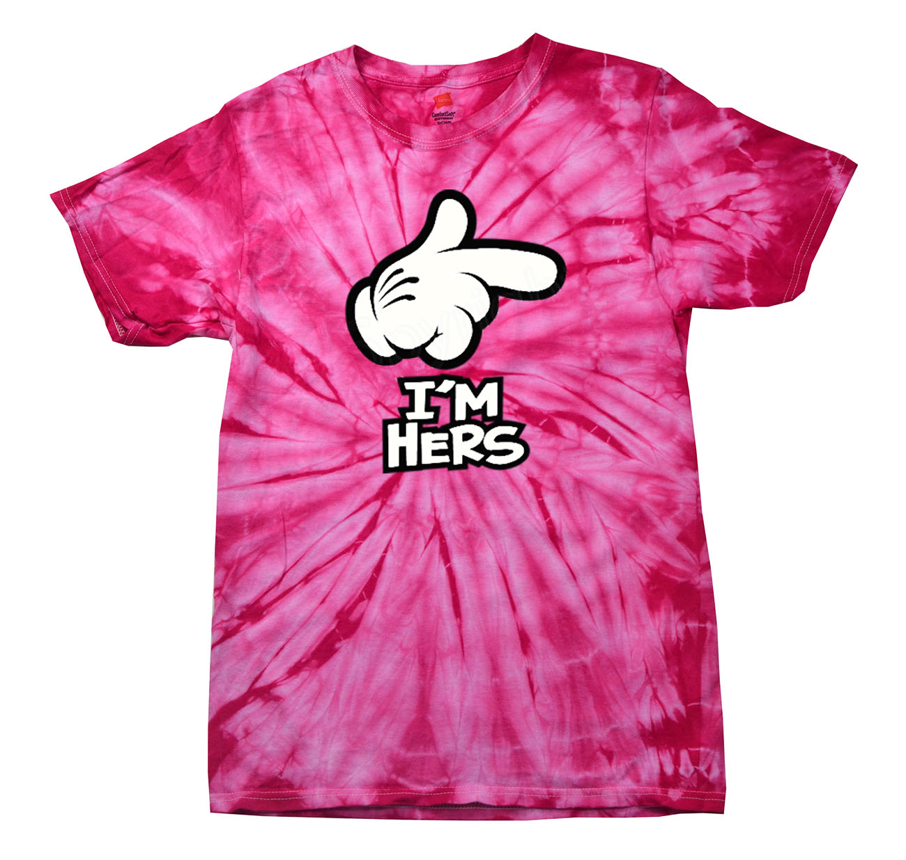 Cartoon Hand I'm Hers Men's Tee Shirt Funny Hand Pointing I'm Hers Black - Bild 91 von 117