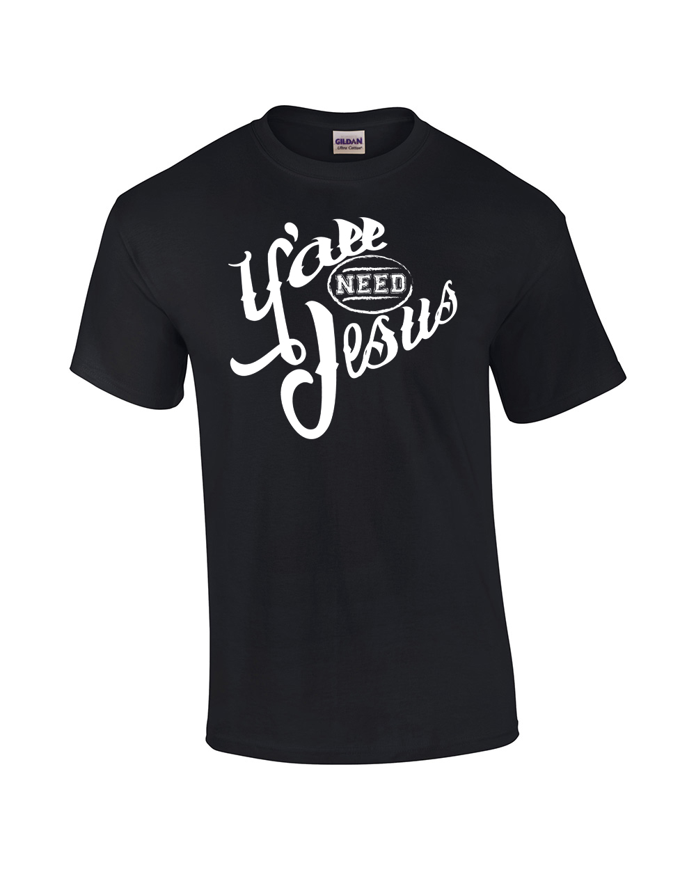 Ya'll Need Jesus Christian Tee Shirt Black - Bild 7 von 42