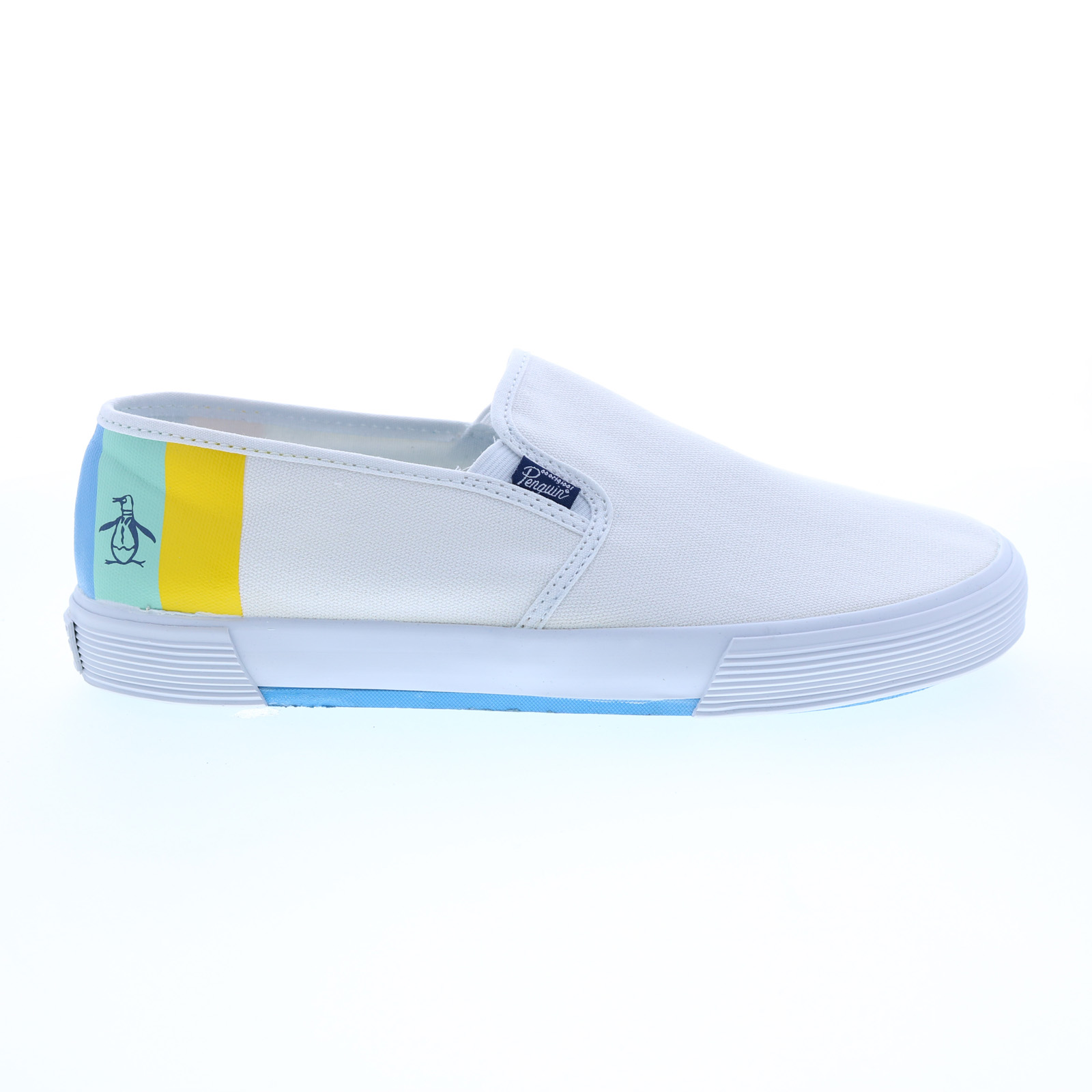 Penguin Sam Stripe Slip On White Lifestyle Sneakers Shoes