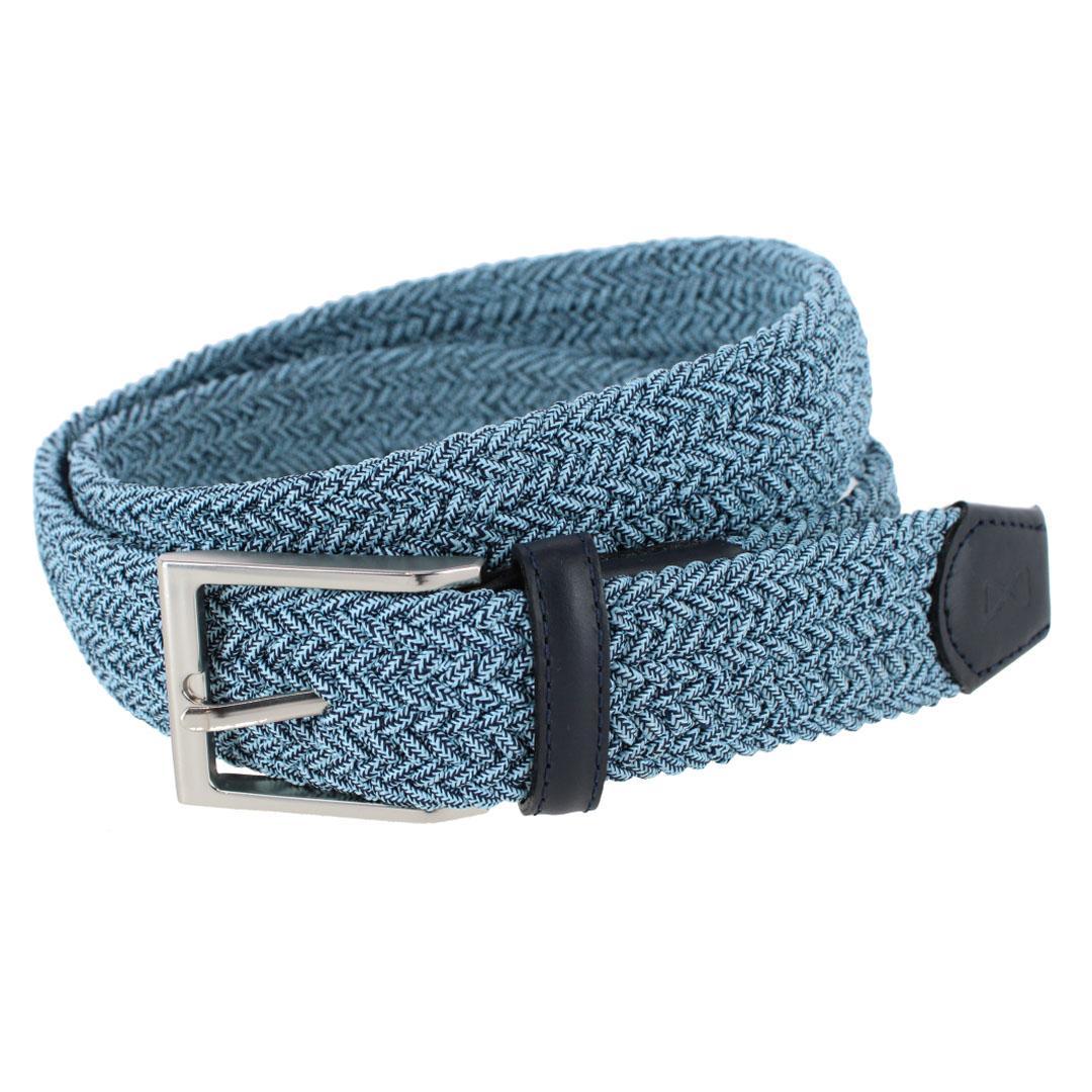 Trafalgar Men's Madden Marble Weave 35mm Golf Stetch Belt - Blue