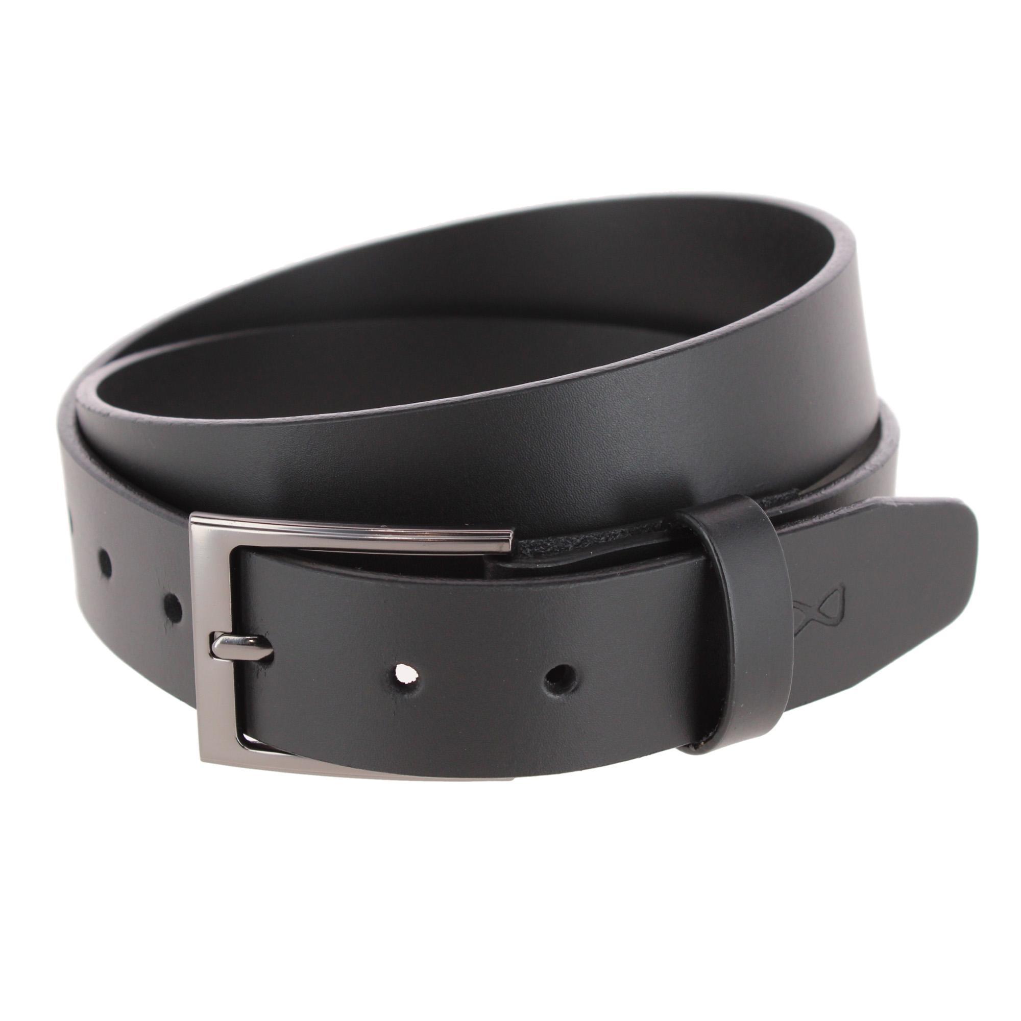 Trafalgar Conall 35mm Changeable Buckle Genuine Leather Belt - Black 36