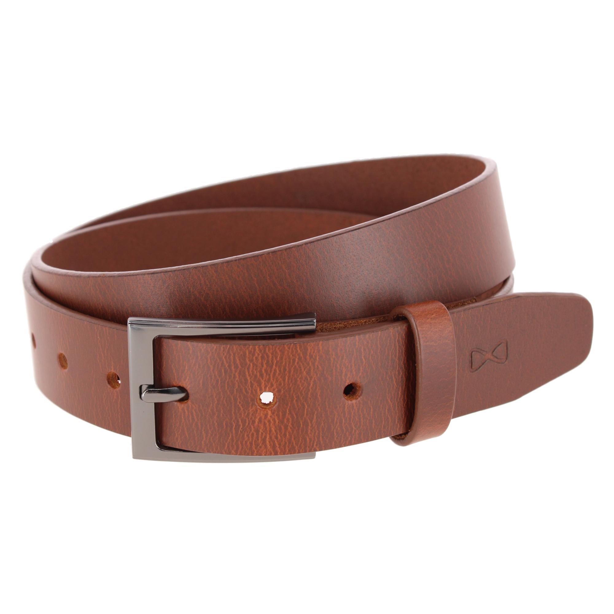 Trafalgar Conall 35mm Changeable Buckle Genuine Leather Belt - Brown 34