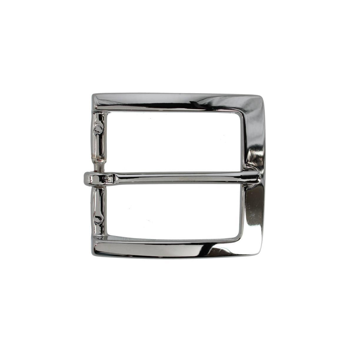 Trafalgar 35mm Solid Brass Vaulted Italian Square Harness and Belt Buckle - Shiny Nickel one size