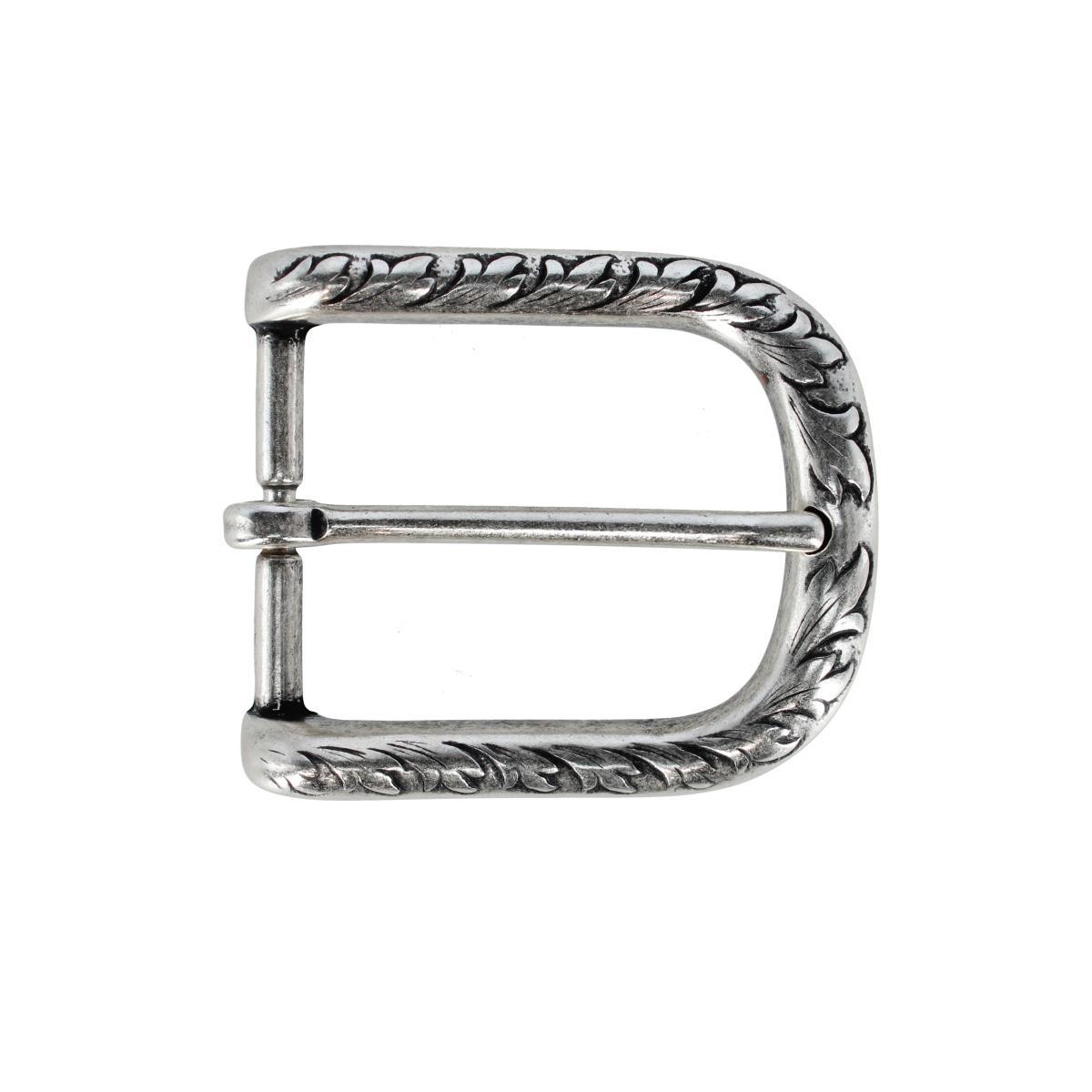 Trafalgar 35mm Italian Distinct Vineyard Solid Brass Harness Belt Buckle - English Silver one size