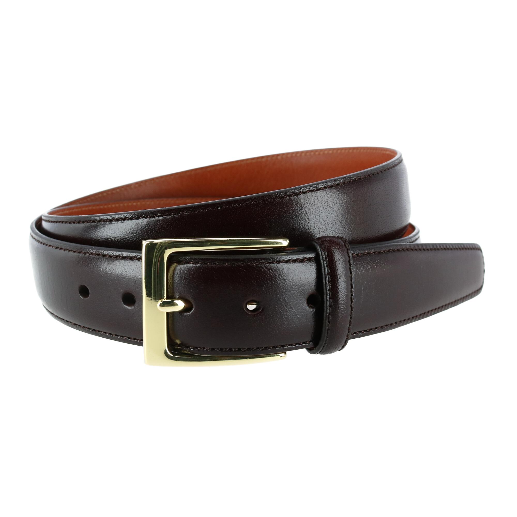 Trafalgar Big & Tall Classic Cortina 30mm Leather Belt - Dark Brown 60