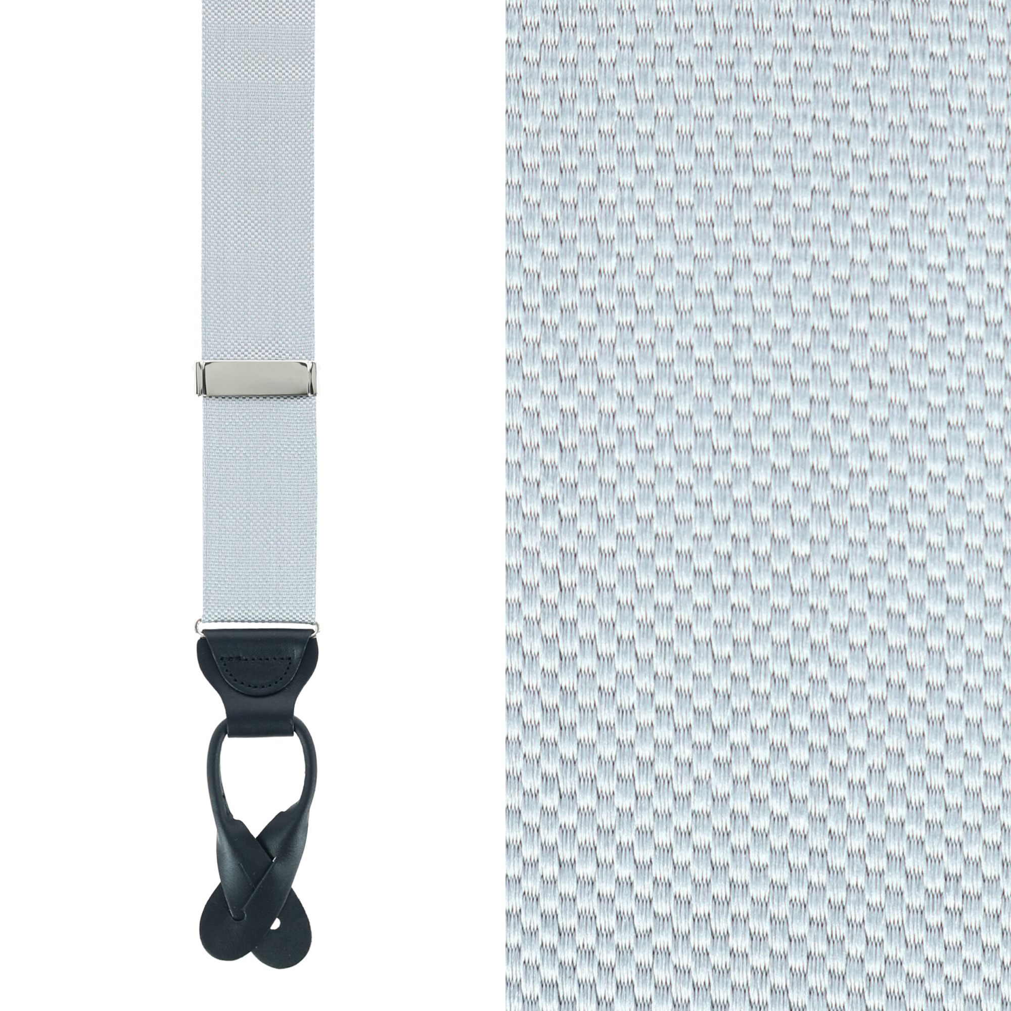Trafalgar Men's Hudson Nylon Button End Suspenders - Silver