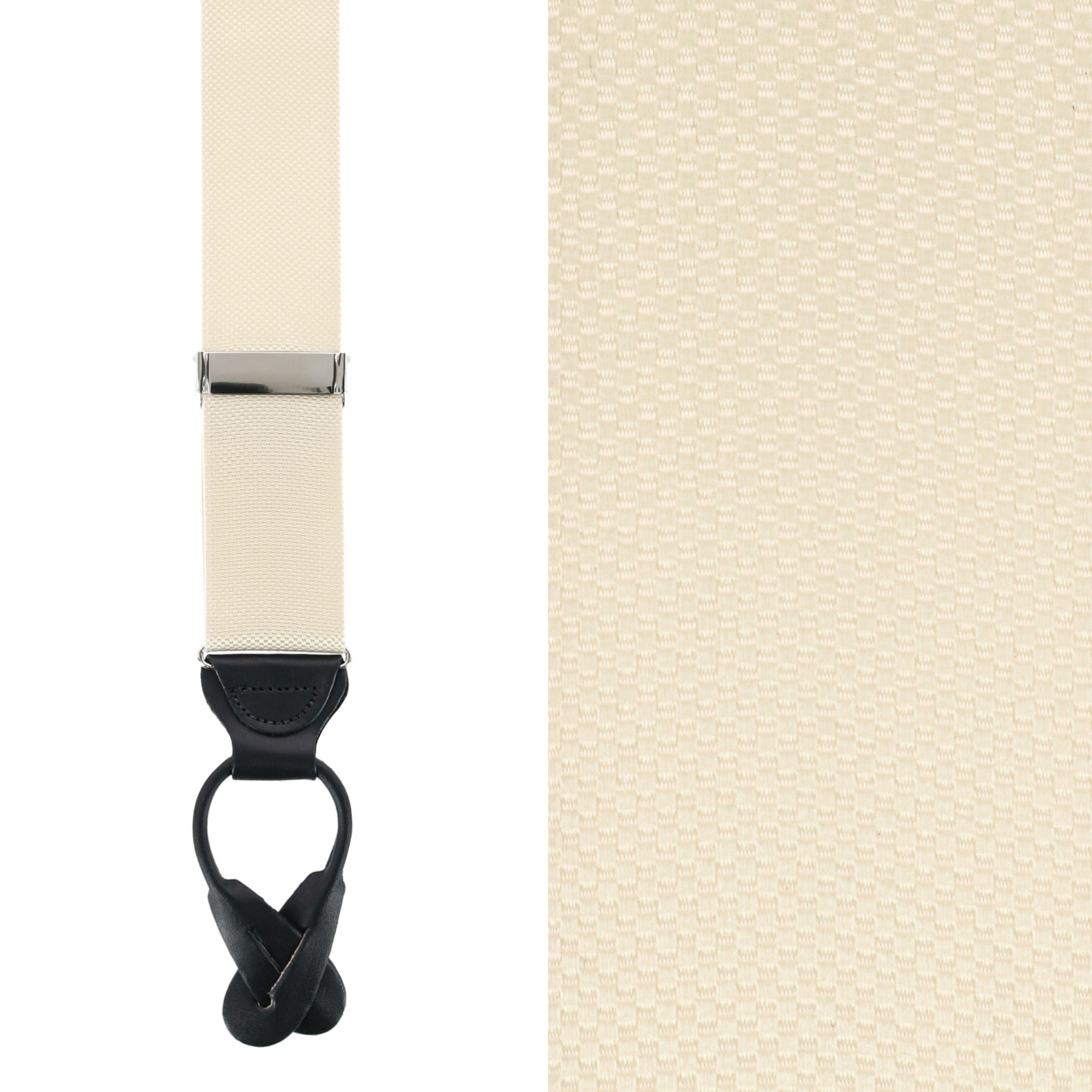 Trafalgar Men's Hudson Nylon Button End Suspenders - Buff khaki