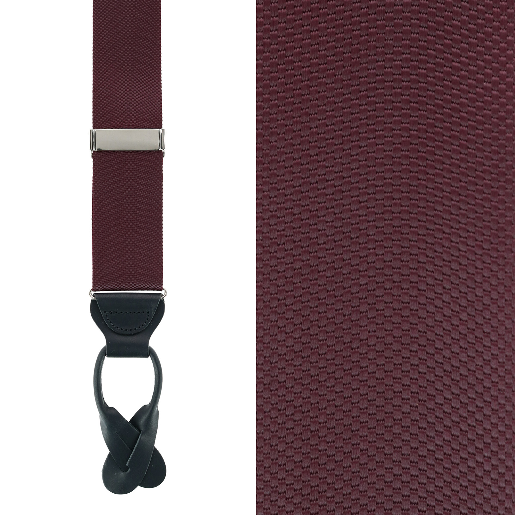 Trafalgar Men's Hudson Nylon Button End Suspenders - Burgundy