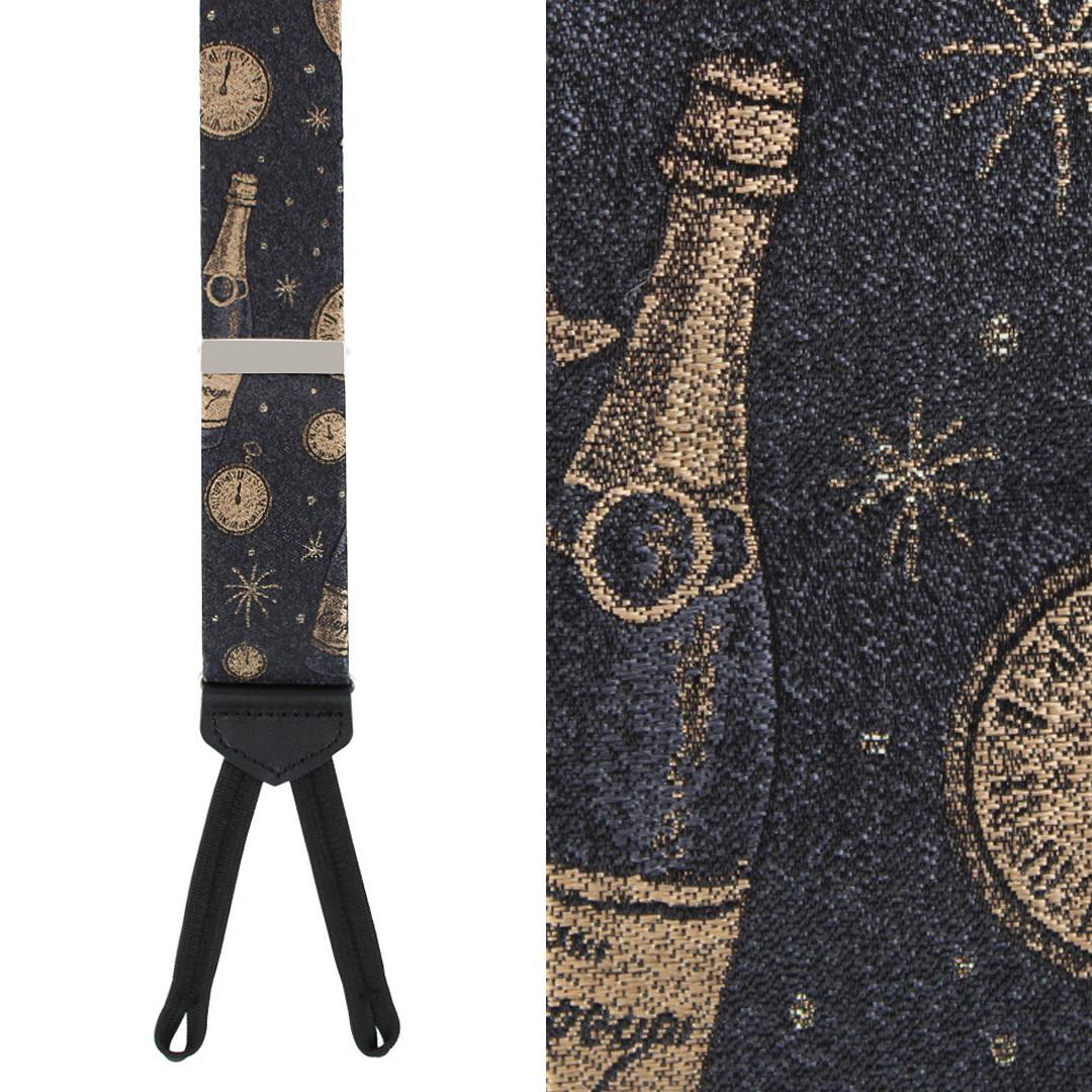 Trafalgar Men's Resolutions Countdown Novelty Silk Formal End Suspenders - Black