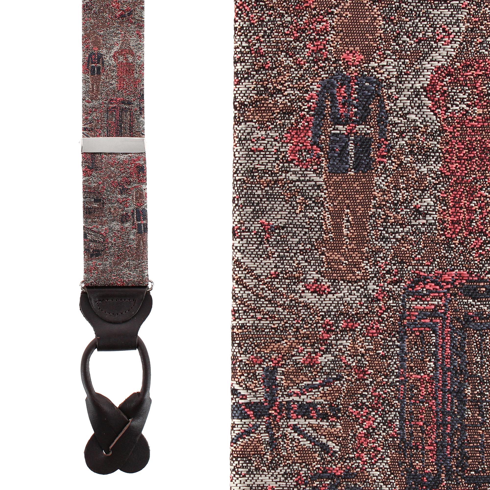 Trafalgar London Tapestry Silk Novelty Button End Braces - Multiple one size