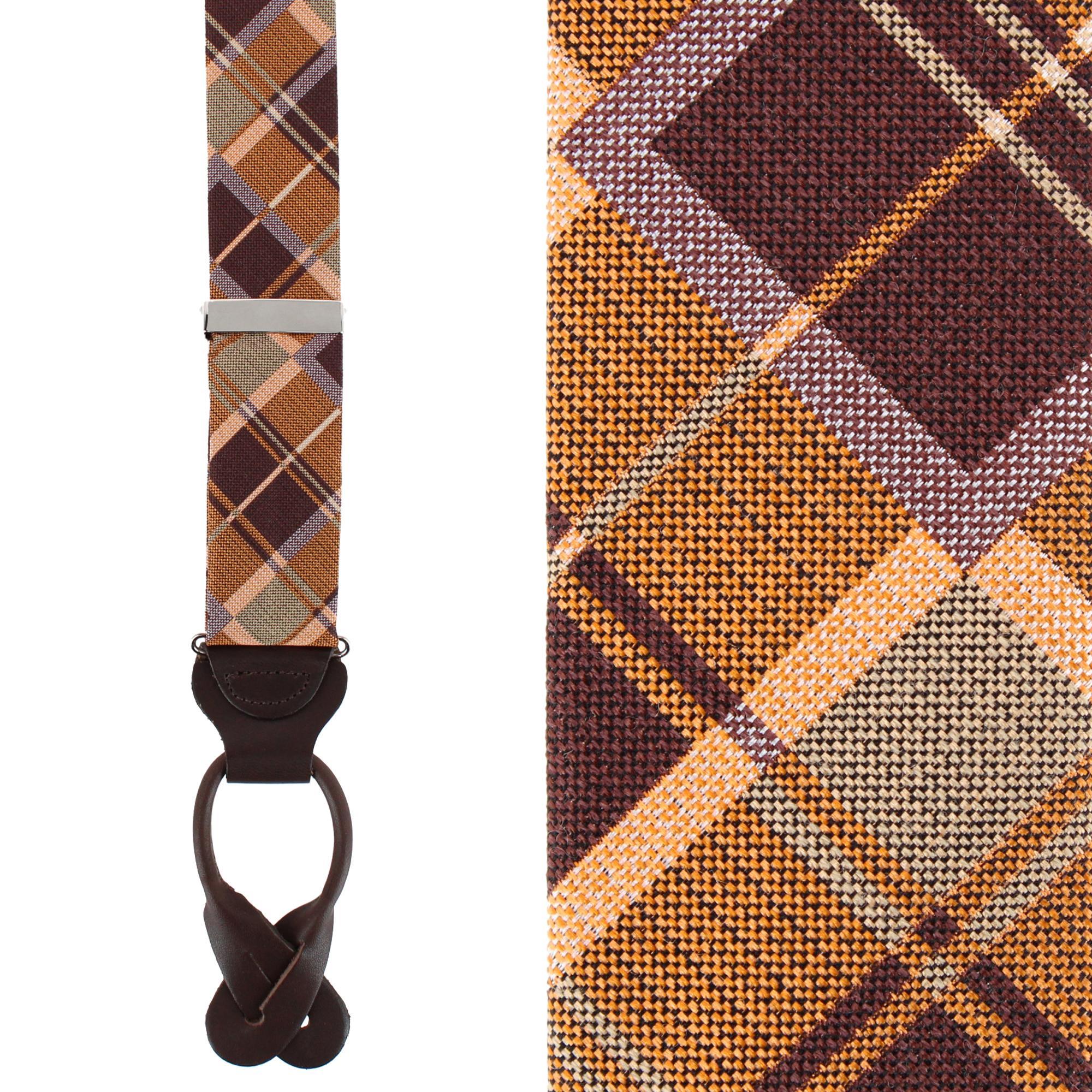 Trafalgar Golden Days Plaid Wool Blend Button End Braces - Multiple one size